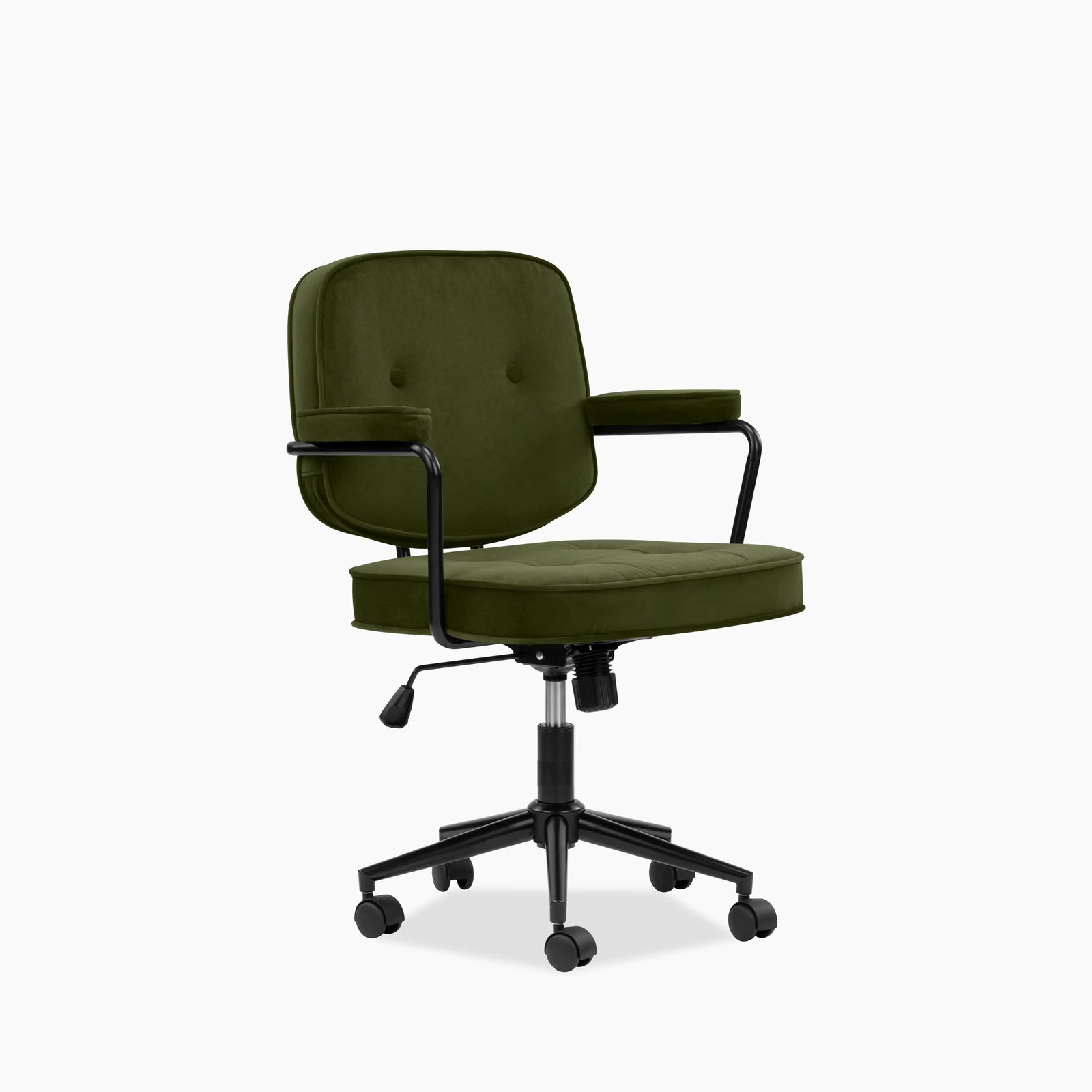 Paige Office Chair | Olive Green Sustainable Velvet & Black