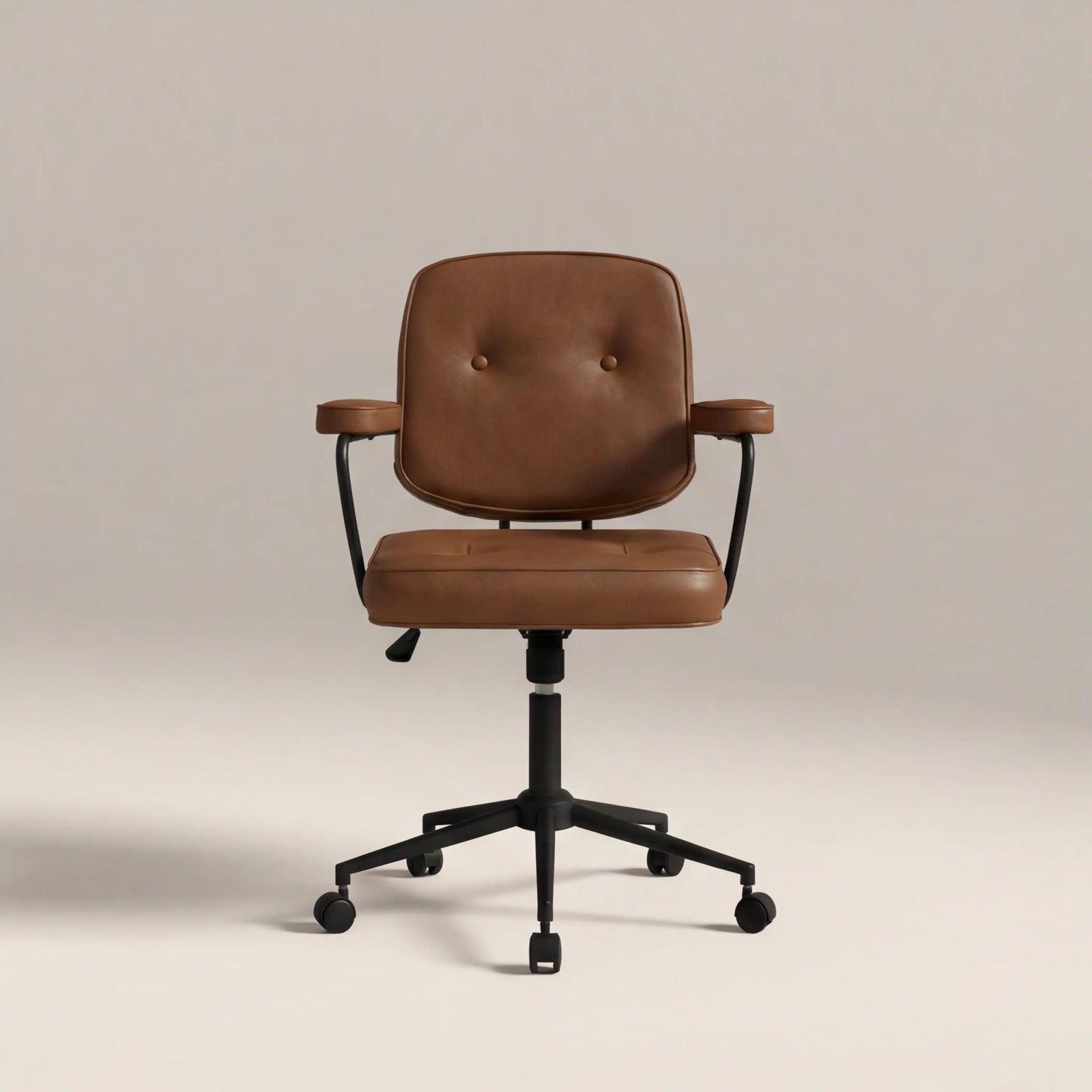 Paige Office Chair | Vintage Tan Faux Leather & Black