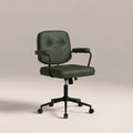 Paige Office Chair | Vintage Green Faux Leather & Black