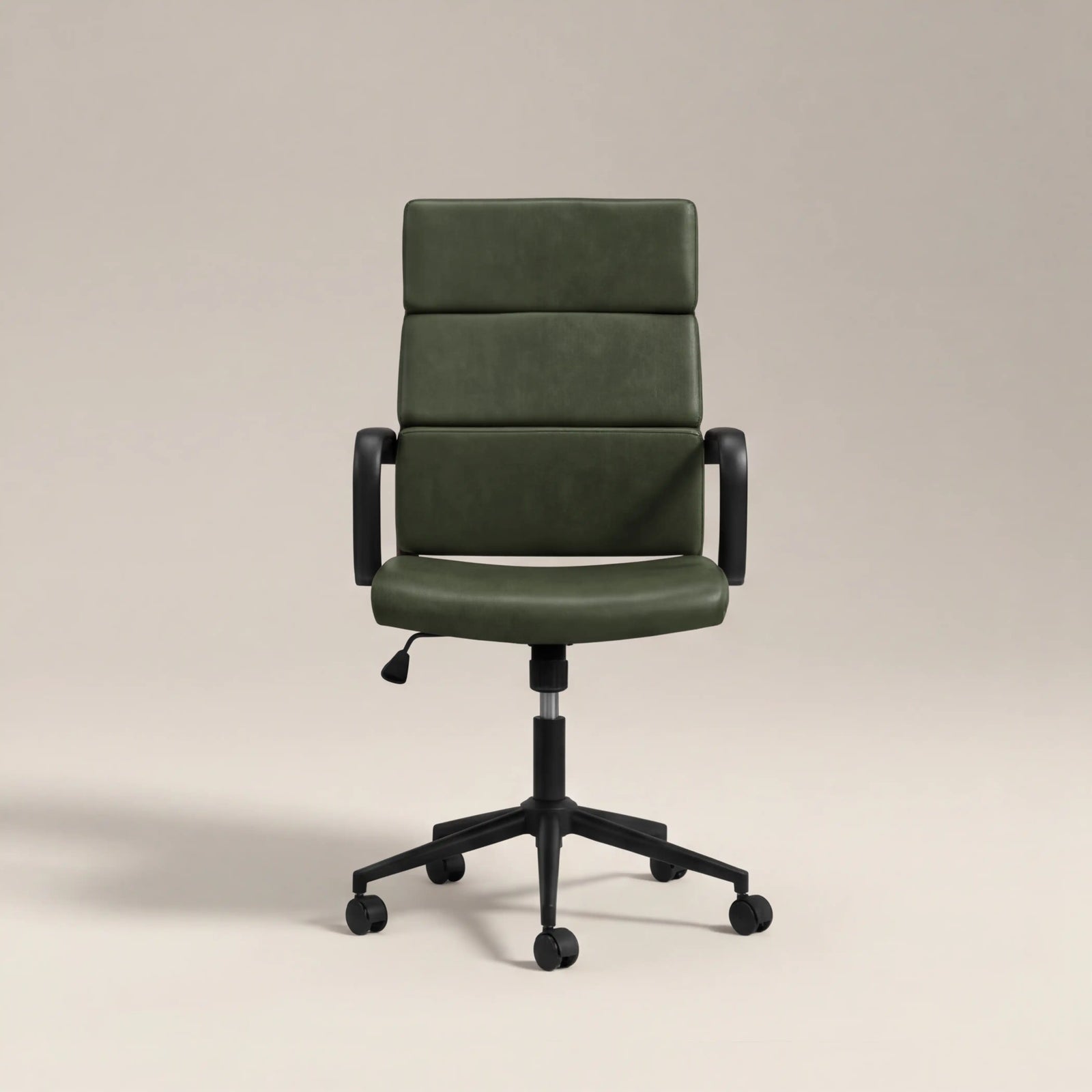 Mae High Back Office Chair | Vintage Green Faux Leather & Black