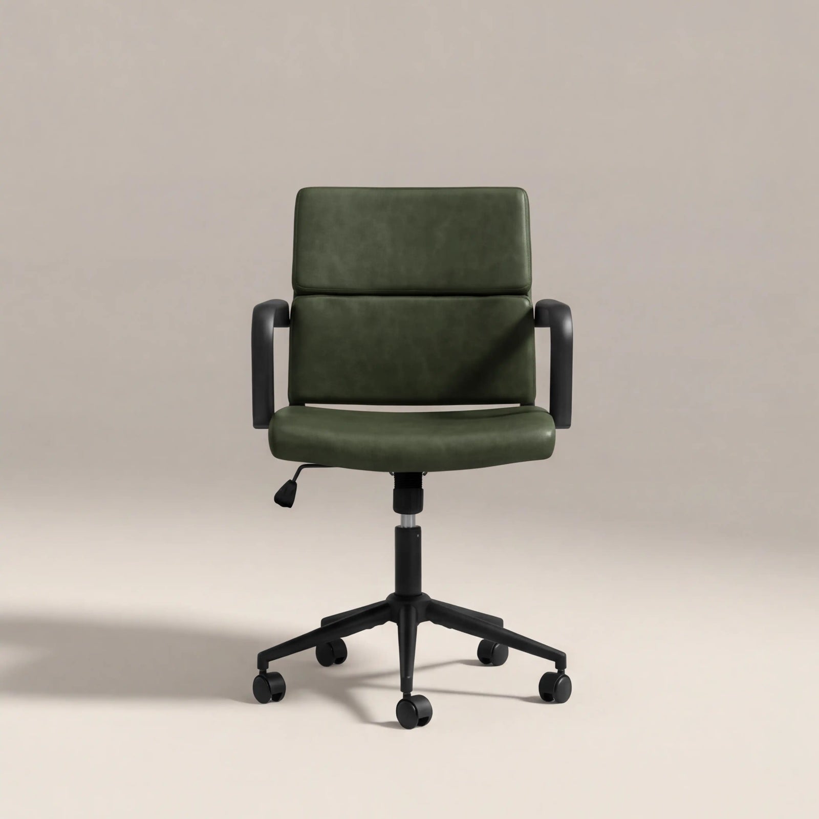 Mae Office Chair | Vintage Green Faux Leather & Black