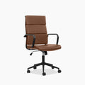 Mae High Back Office Chair | Vintage Tan Faux Leather & Black