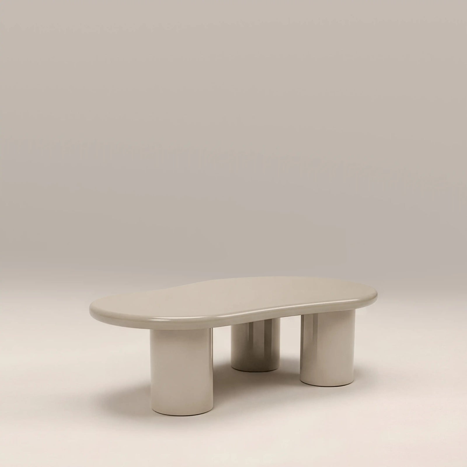 Modica Curved Coffee Table | High Gloss Soft Ecru