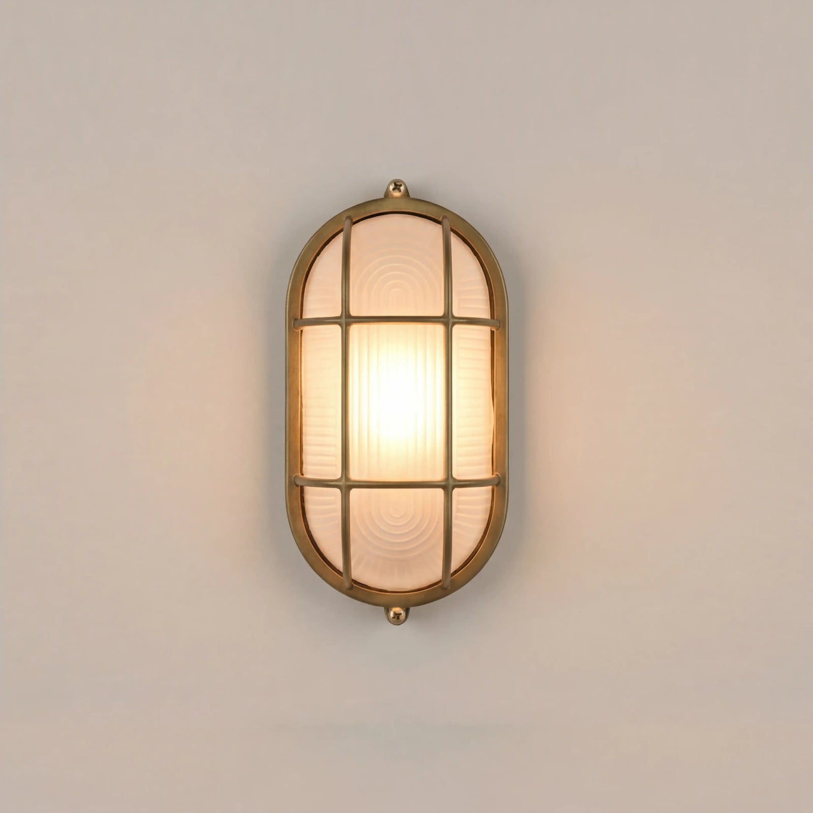 Parker Wall Light | Ribbed Glass & Antique Brass