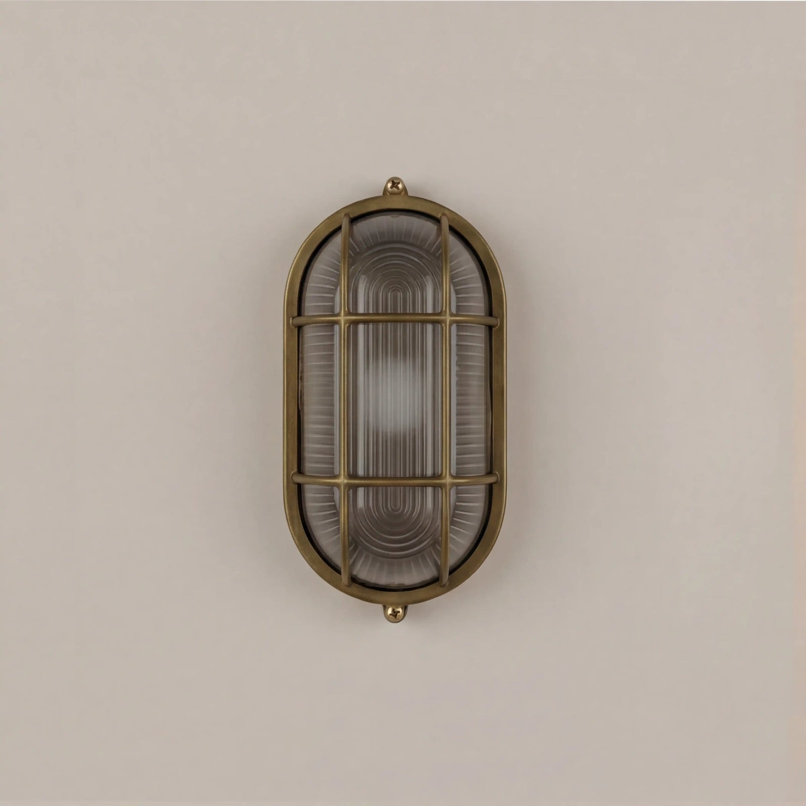 Parker Wall Light | Ribbed Glass & Antique Brass