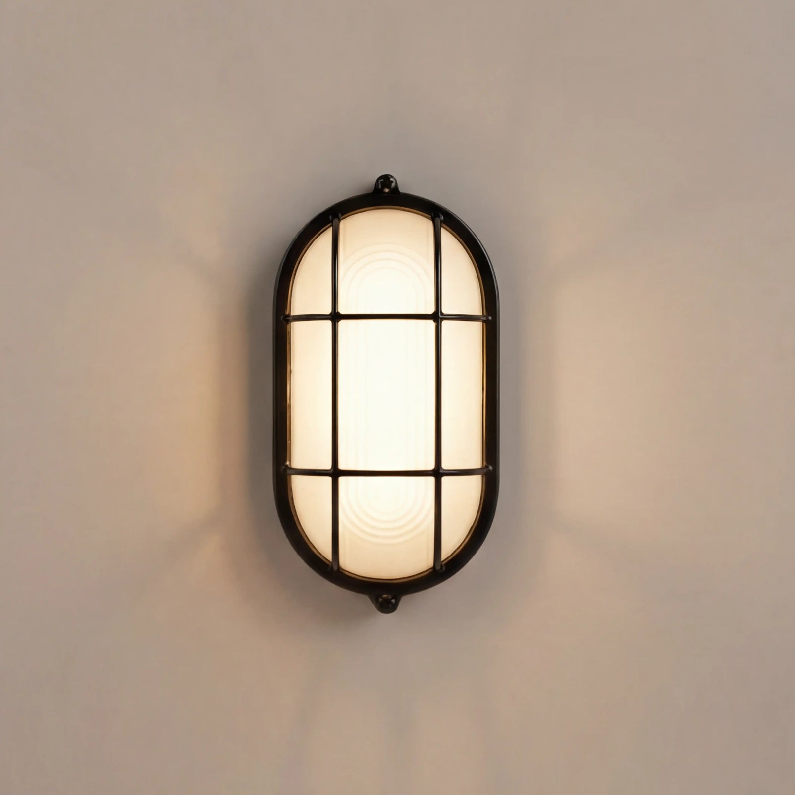 Parker Wall Light | Ribbed Glass & Black