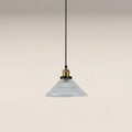 Jude Pendant Light | Ribbed Glass & Antique Brass