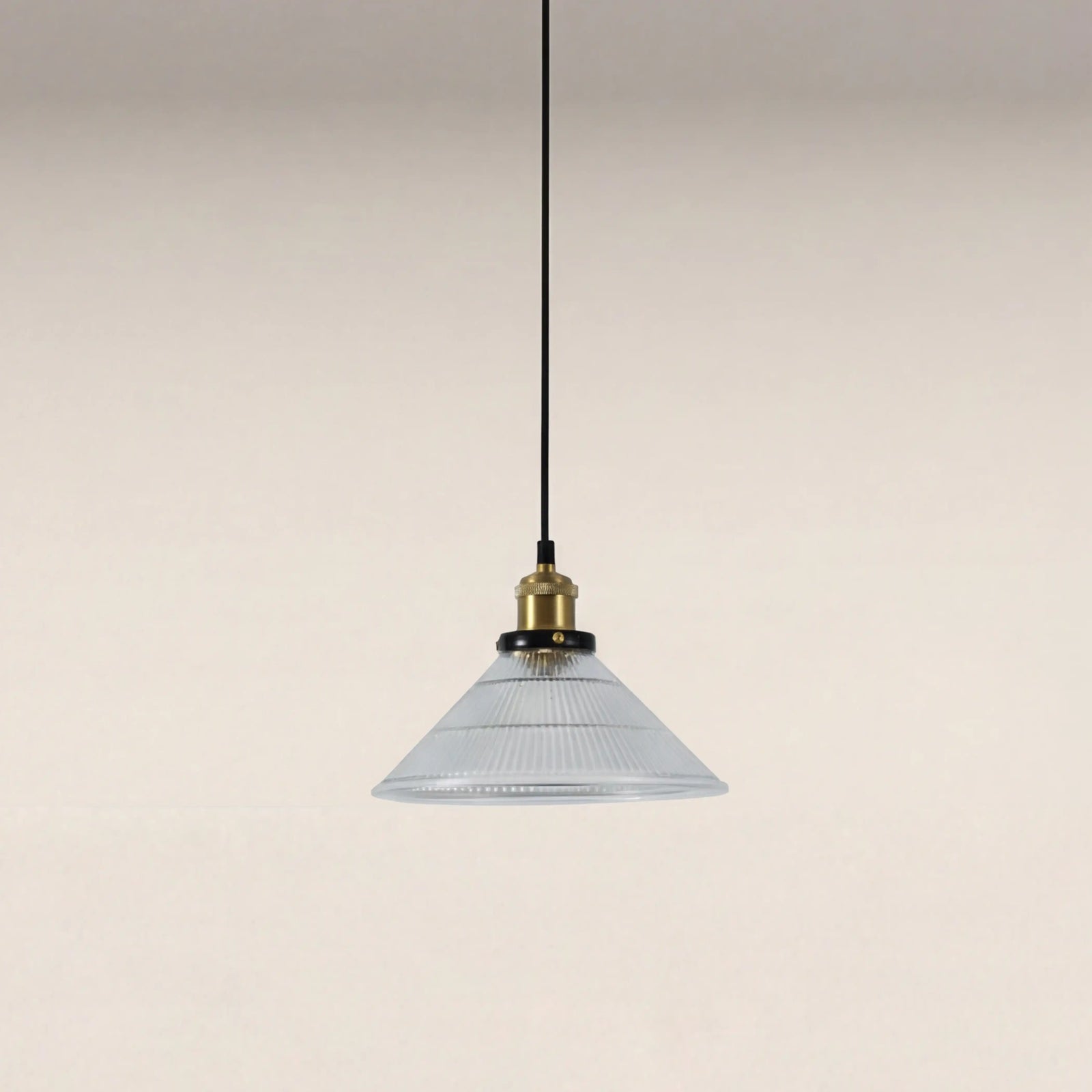 Jude Pendant Light | Ribbed Glass & Antique Brass
