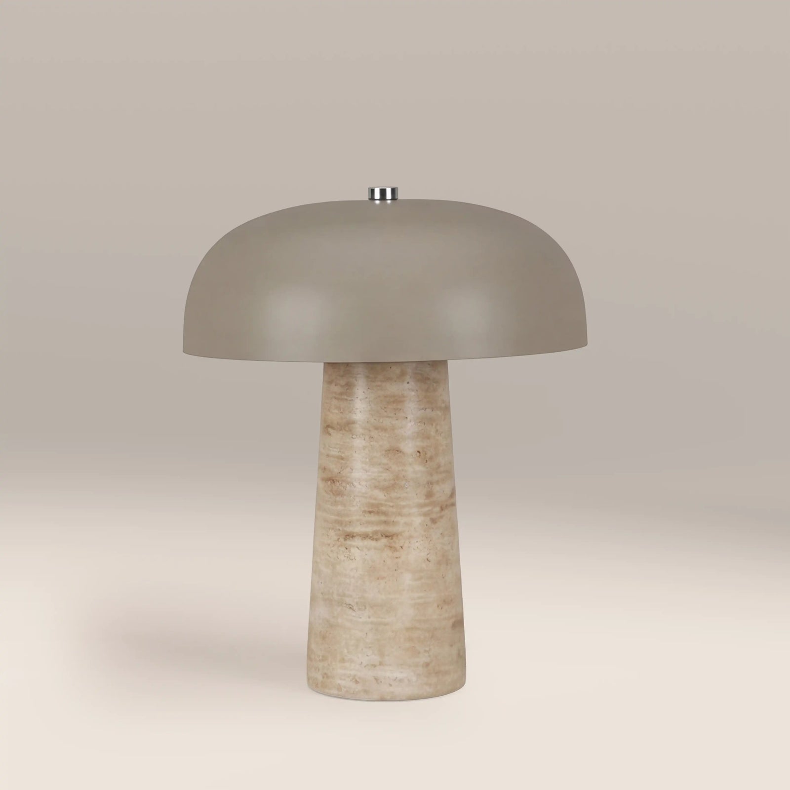 Albany Table Lamp | Natural Travertine & Taupe