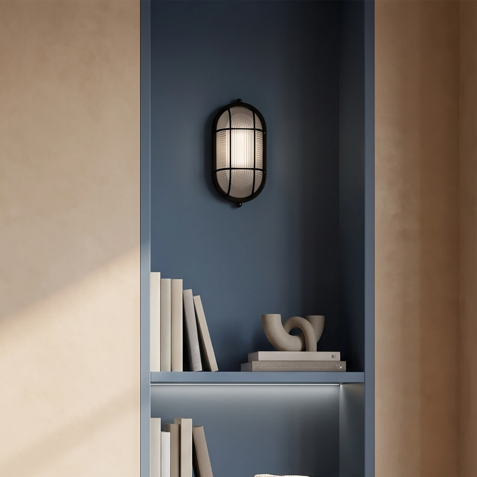 Parker Wall Light | Ribbed Glass & Black
