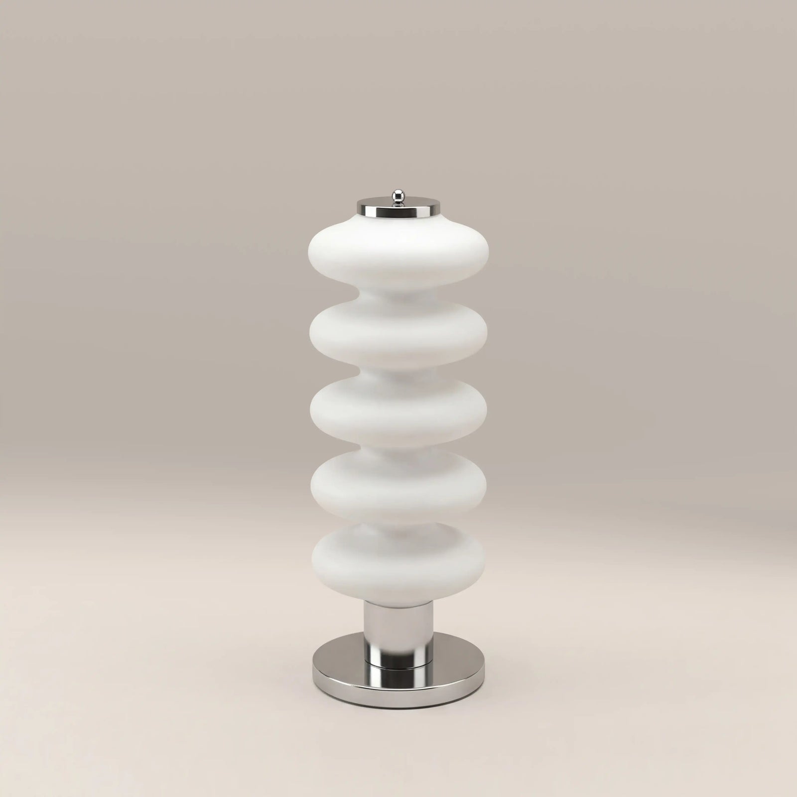 Atomic Table Lamp | White & Chrome