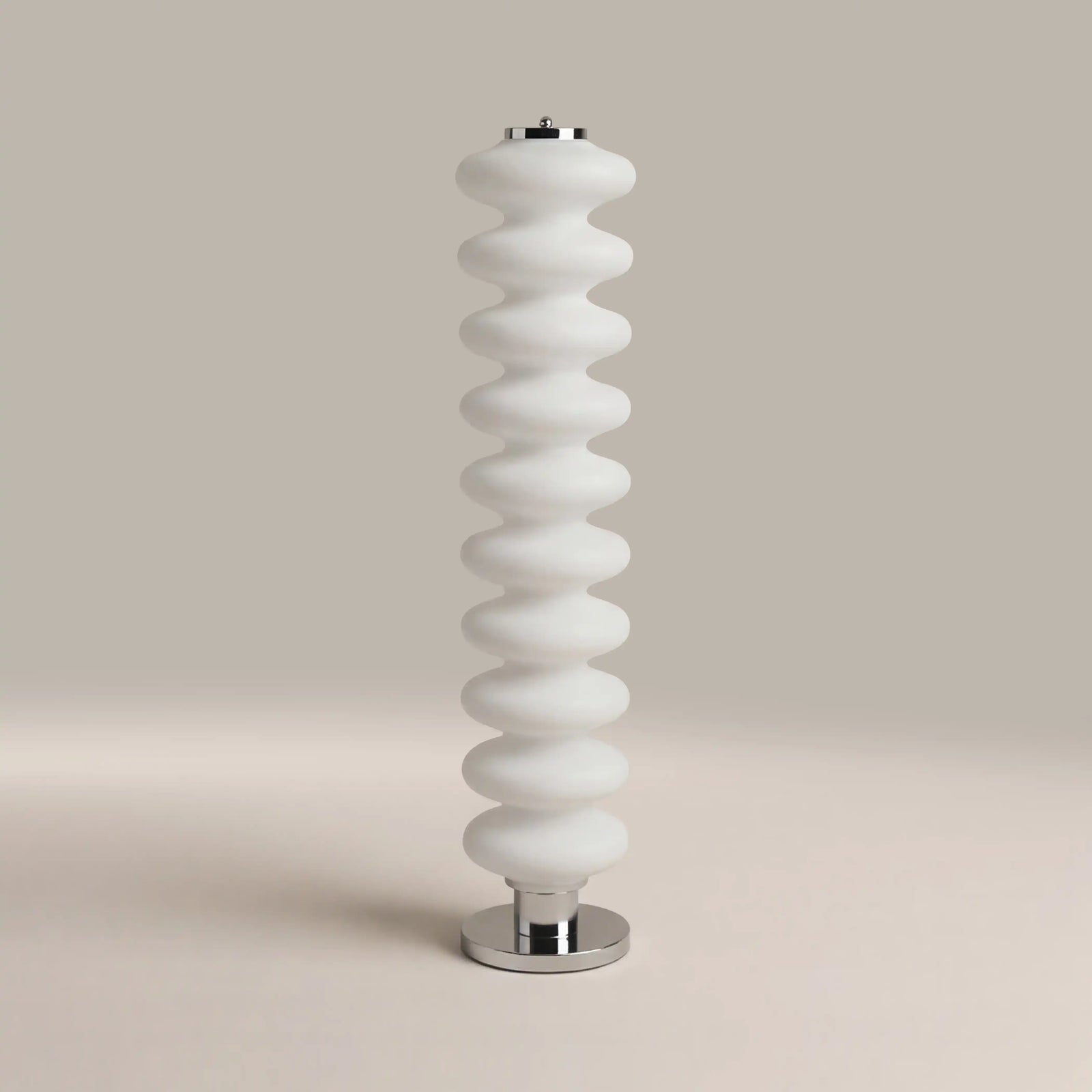 Atomic Floor Lamp | White & Chrome