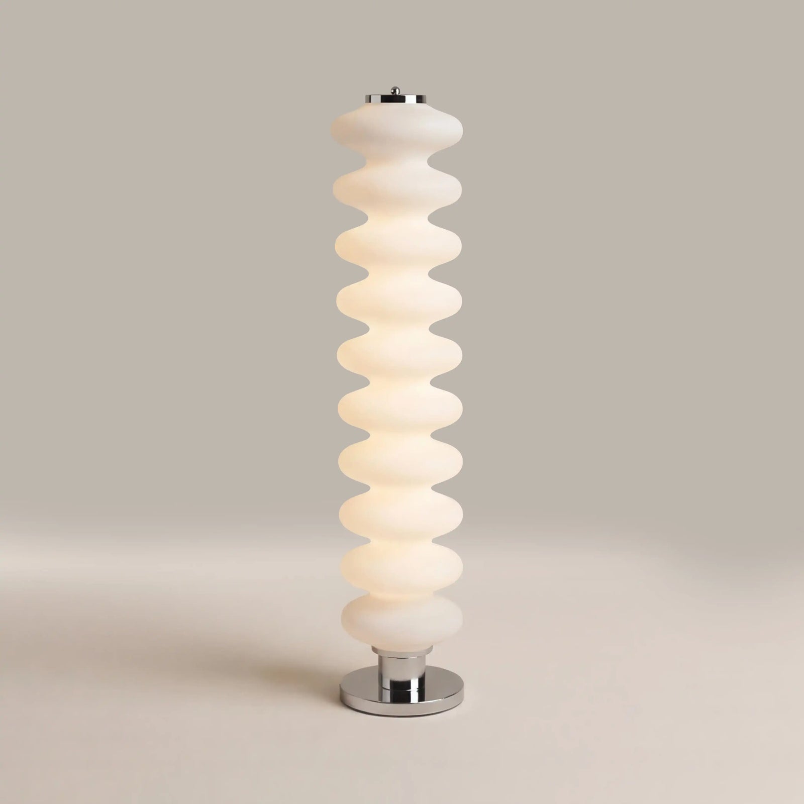 Atomic Floor Lamp | White & Chrome