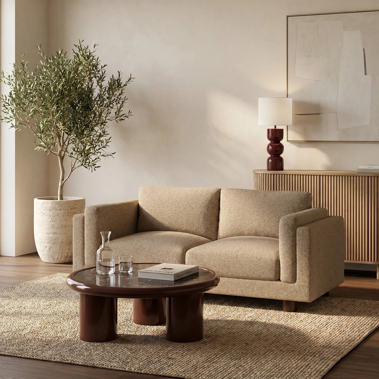 Halton 2 Seater Sofa | Speckled Latte Boucle