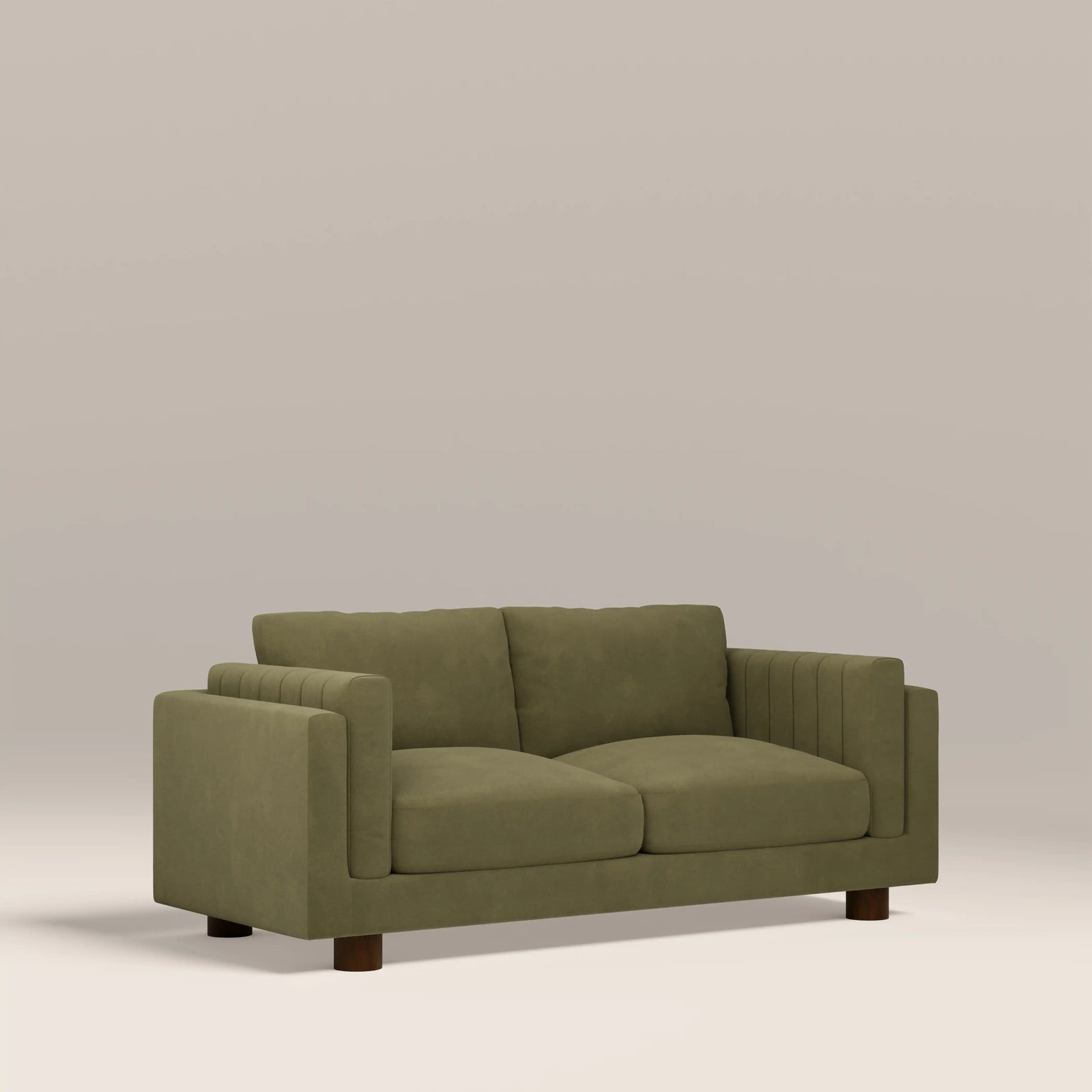 Halton 2 Seater Sofa | Moss Green Sustainable Mohair Velvet