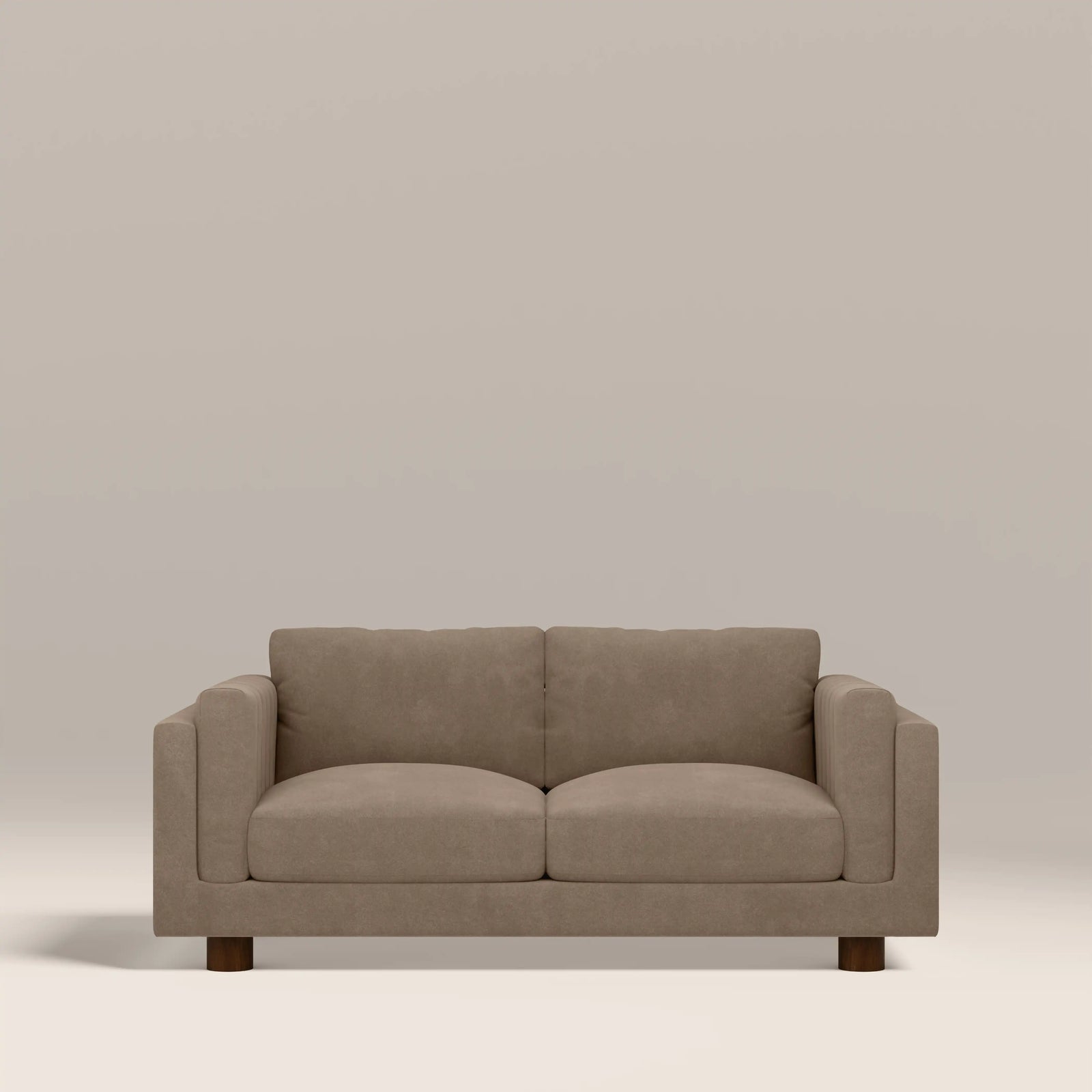 Halton 2 Seater Sofa | Truffle Brown Sustainable Mohair Velvet
