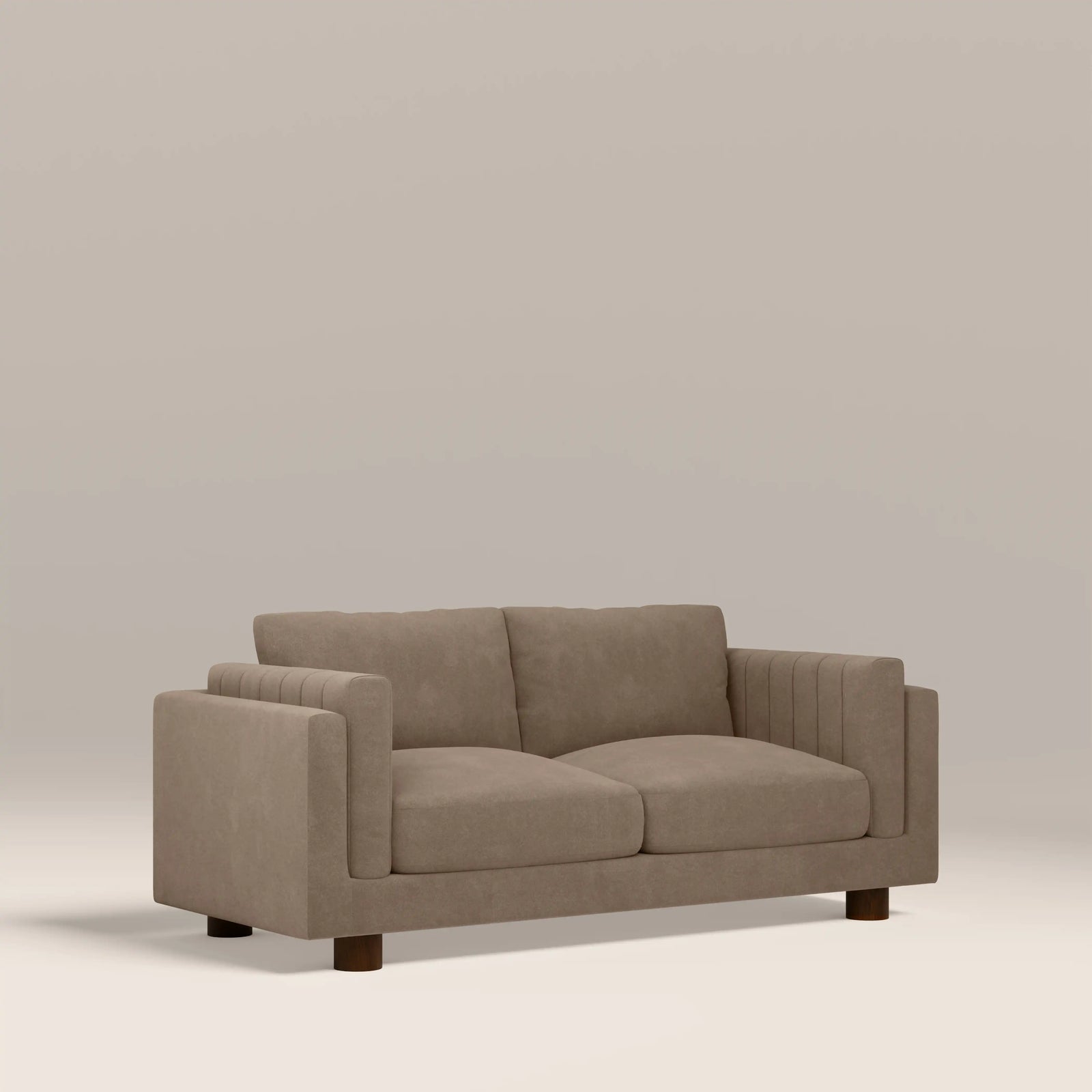 Halton 2 Seater Sofa | Truffle Brown Sustainable Mohair Velvet