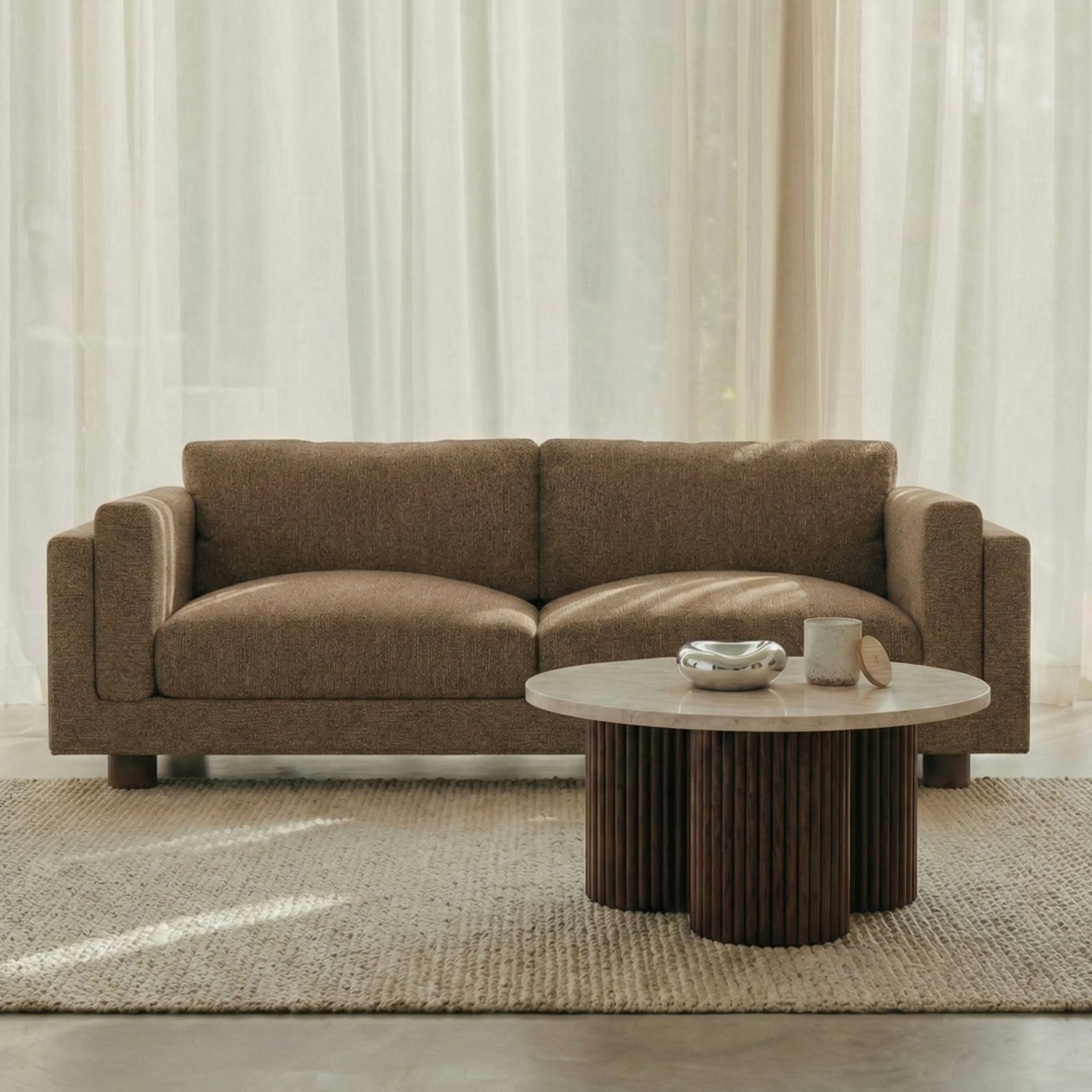 Halton 3 Seater Sofa | Speckled Cappuccino Boucle