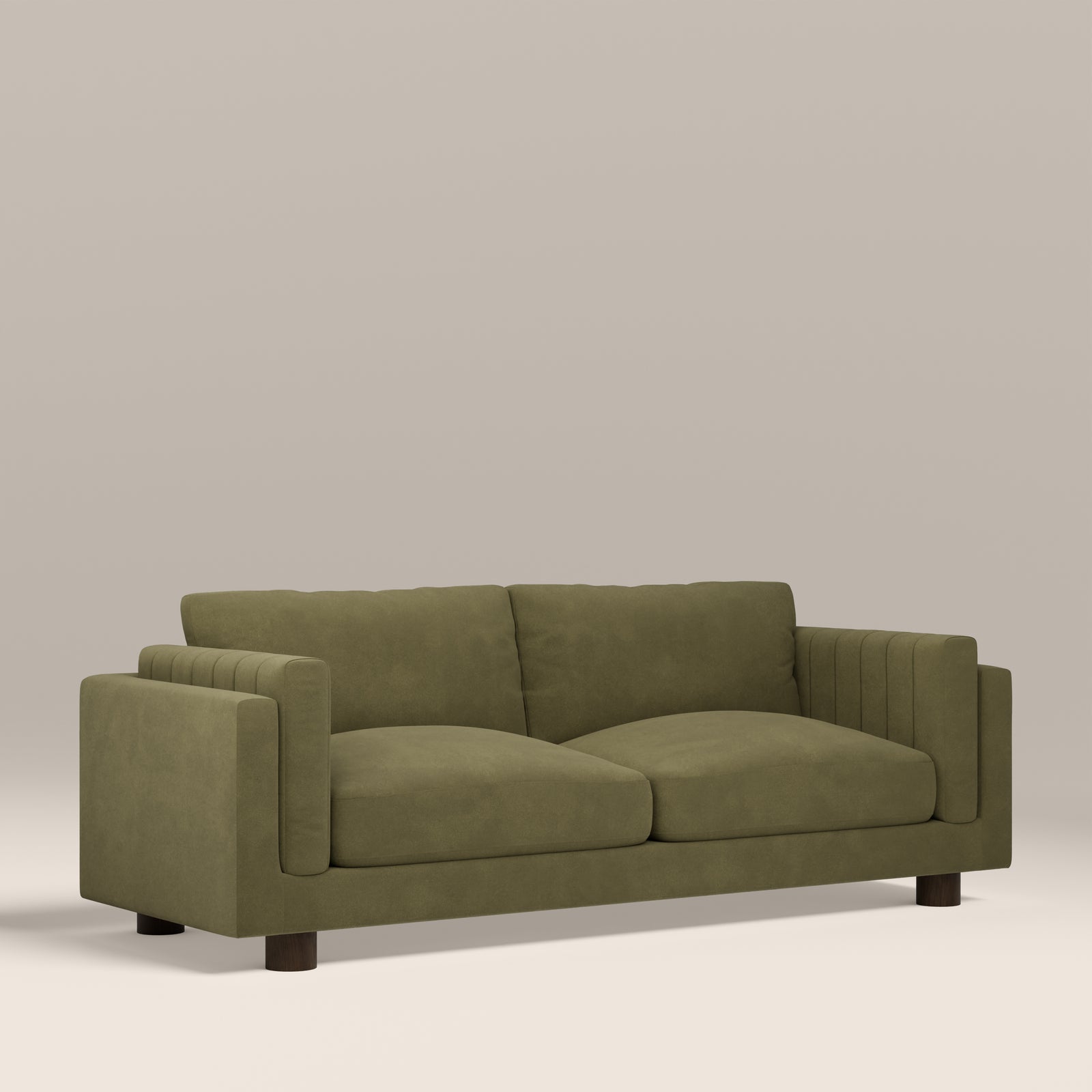 Halton 3 Seater Sofa | Moss Green Sustainable Mohair Velvet