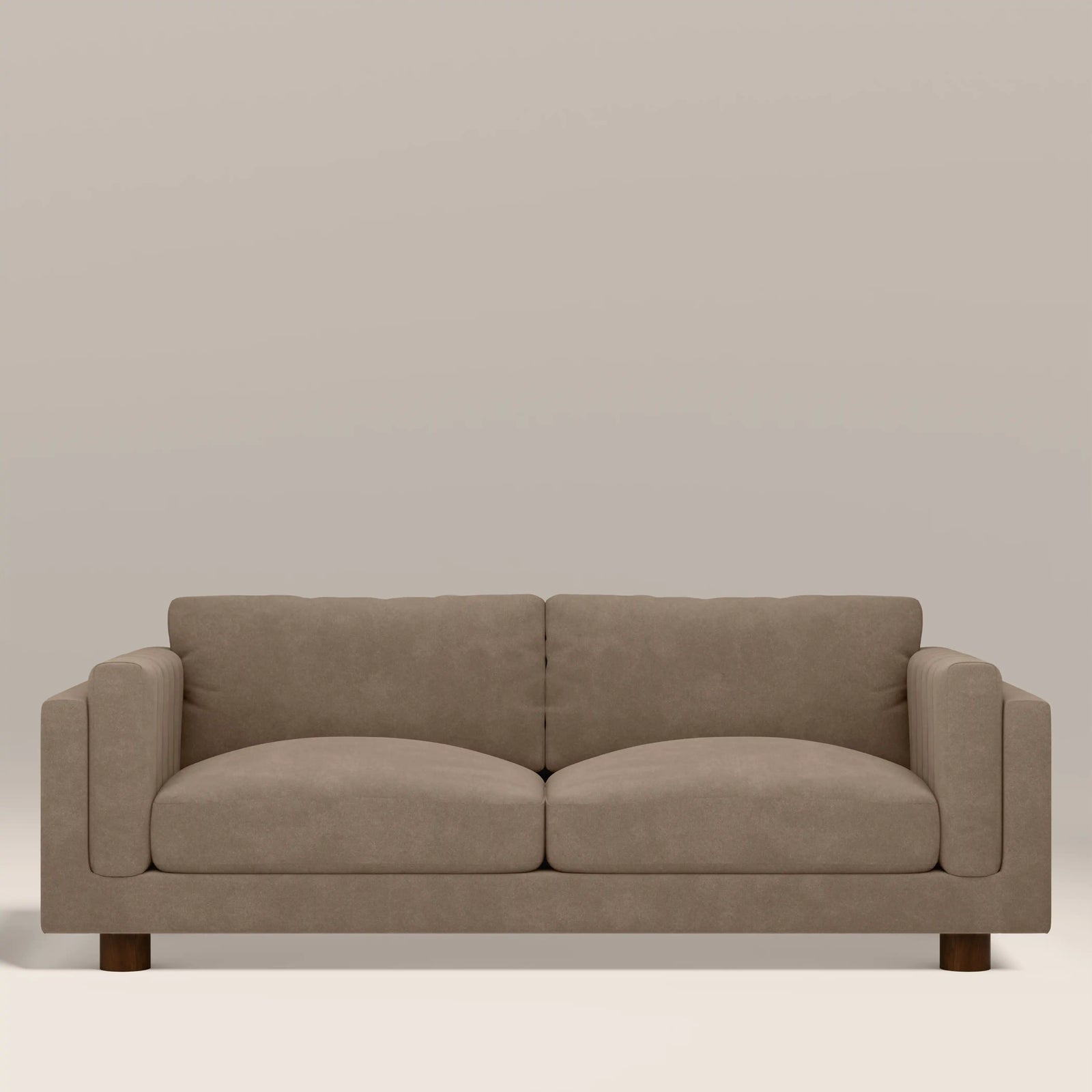 Halton 3 Seater Sofa | Truffle Brown Sustainable Mohair Velvet