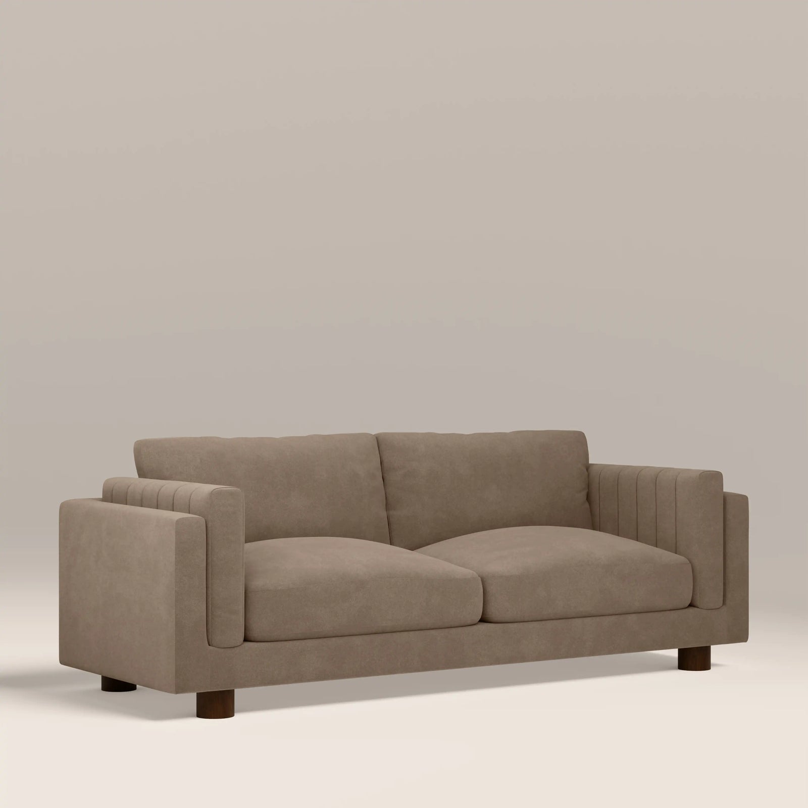 Halton 3 Seater Sofa | Truffle Brown Sustainable Mohair Velvet