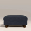Halton Footstool | Dark Blue Sustainable Velvet