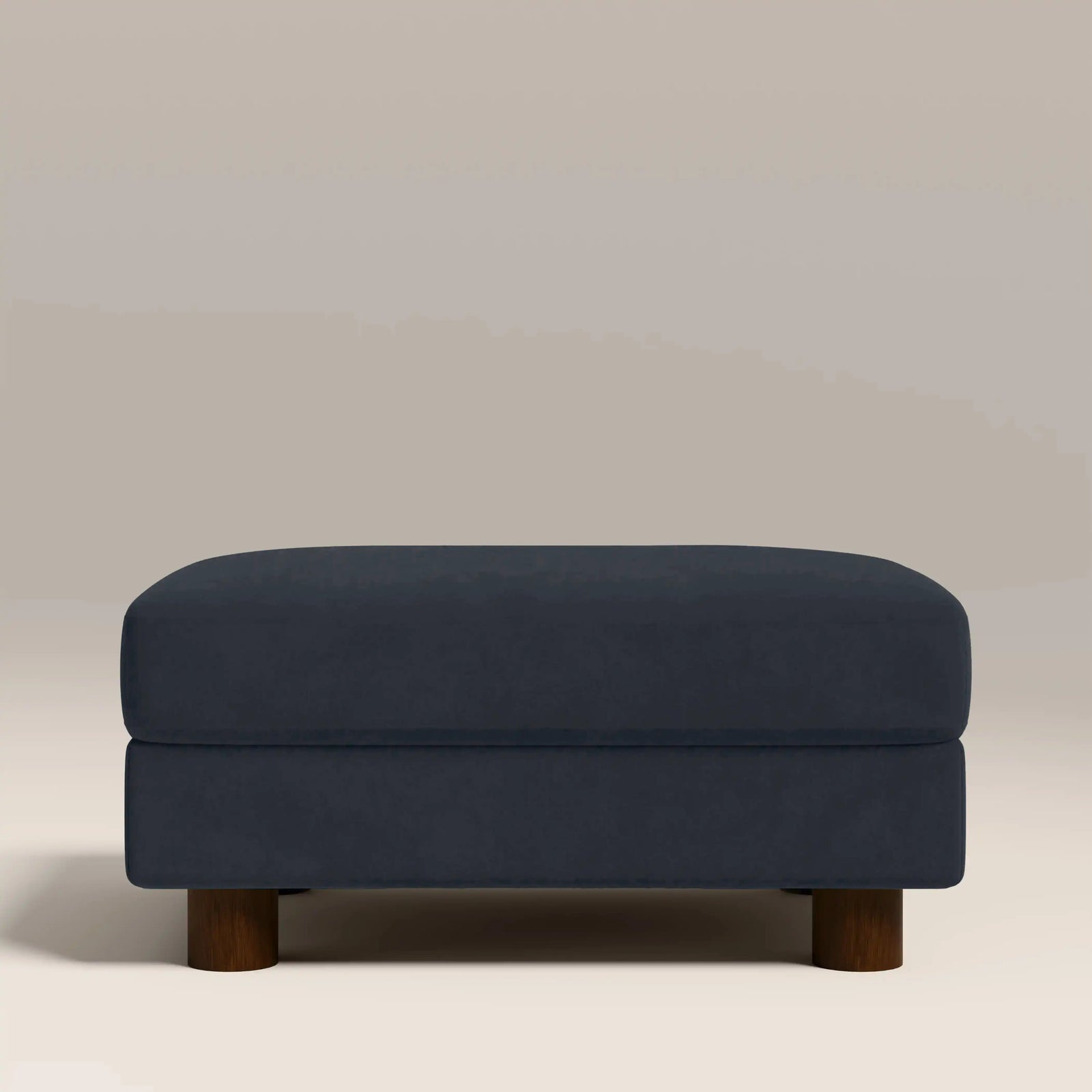Halton Footstool | Dark Blue Sustainable Velvet