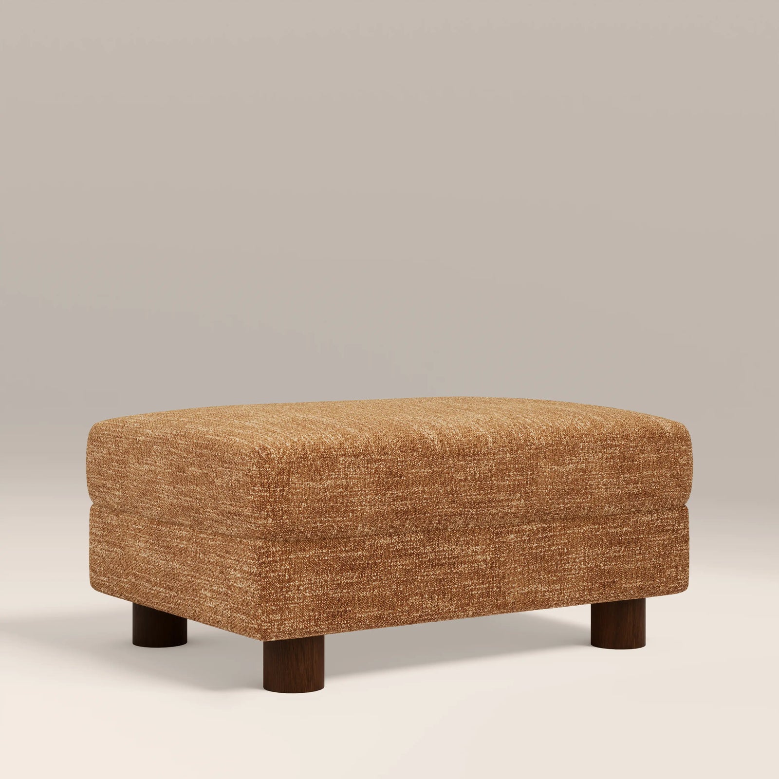 Halton Footstool |  Speckled Honey Sustainable Boucle