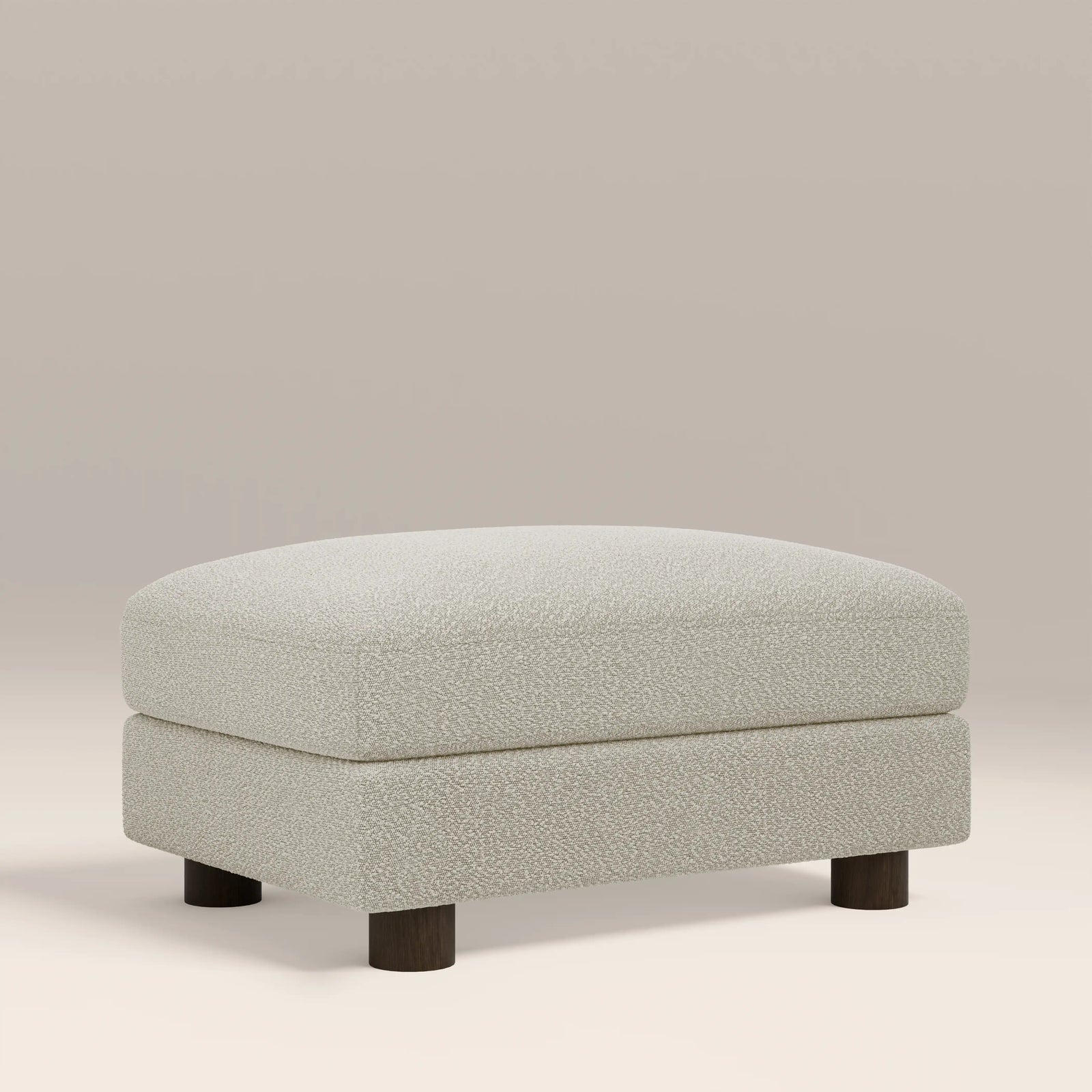 Halton Footstool | Speckled Stone Sustainable Boucle