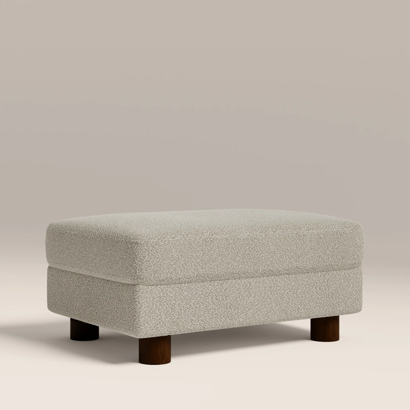 Halton Footstool | Speckled Stone Sustainable Boucle