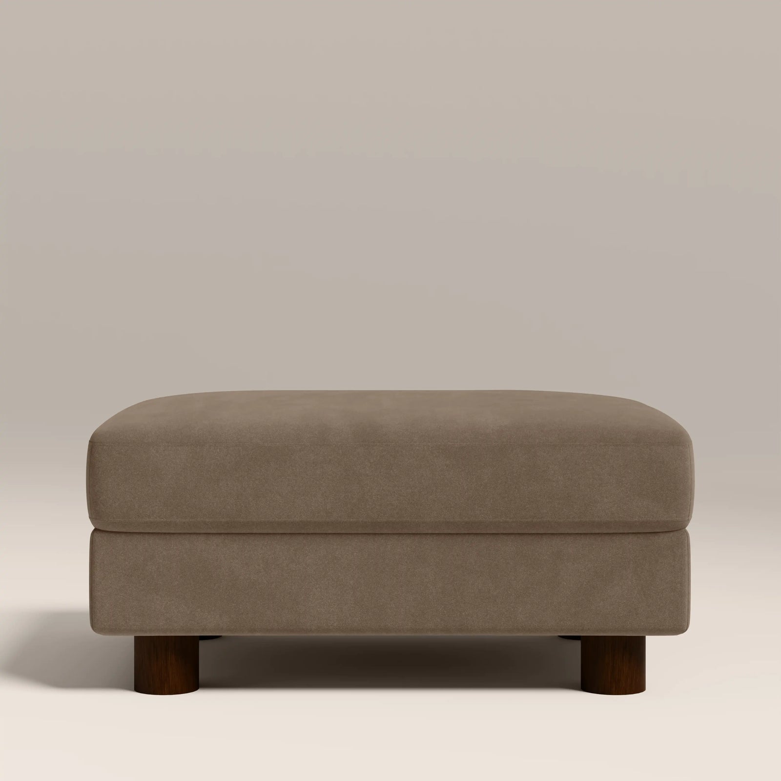 Halton Footstool | Truffle Brown Sustainable Mohair Velvet