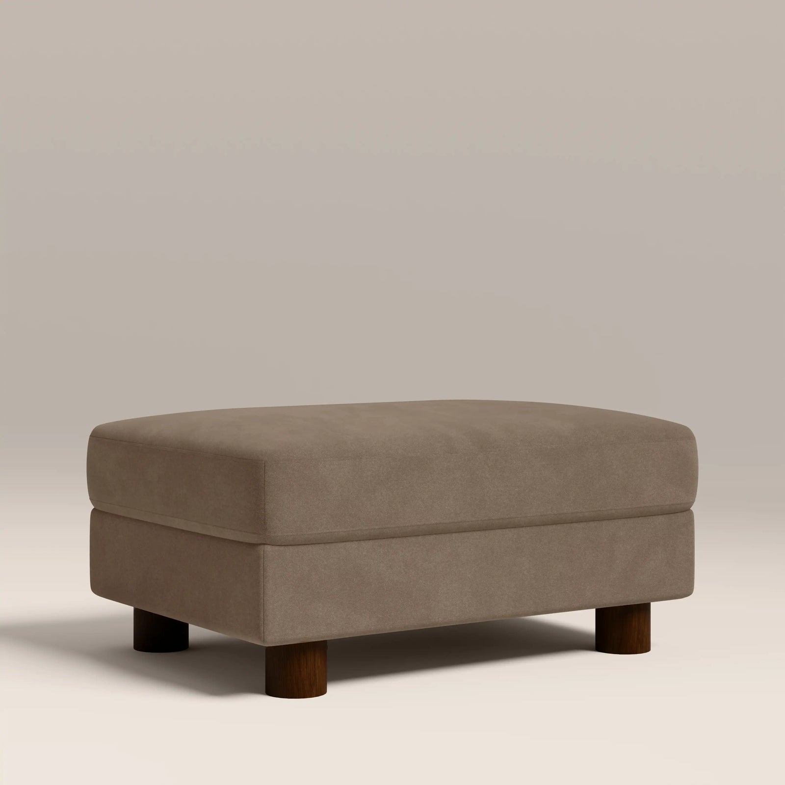 Halton Footstool | Truffle Brown Sustainable Mohair Velvet