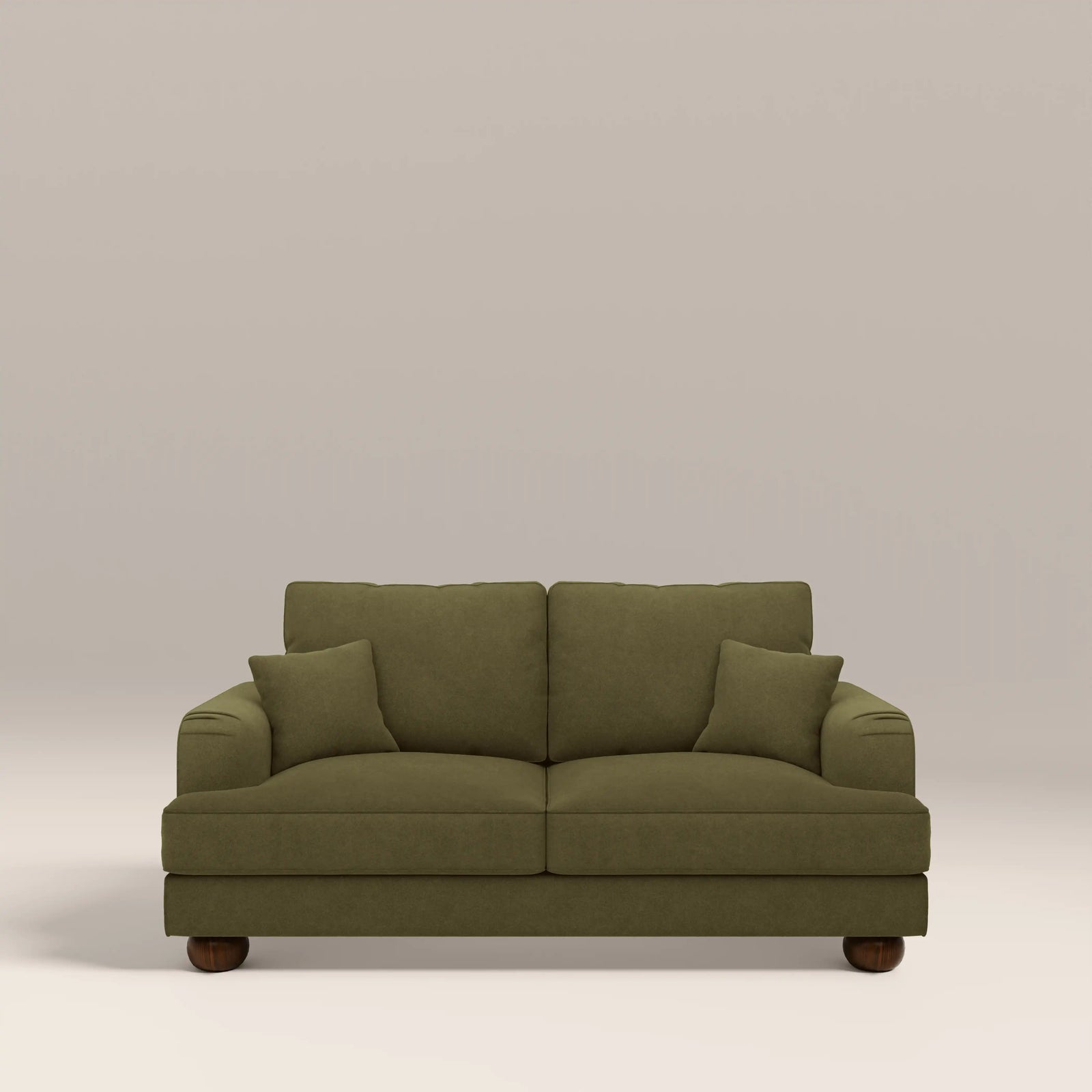 Nola 2 Seater Sofa | Moss Green Sustainable Mohair Velvet