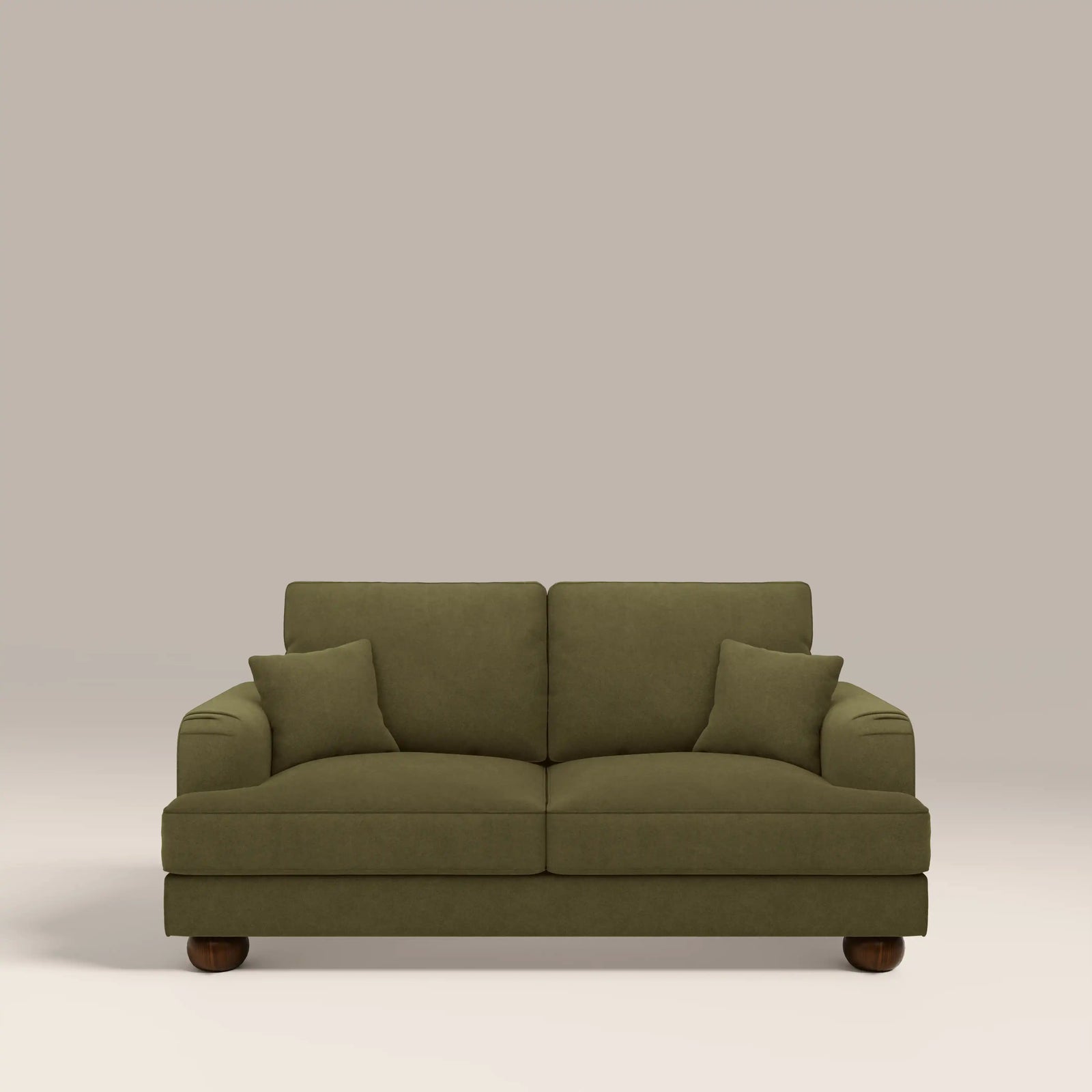 Nola 2 Seater Sofa | Moss Green Sustainable Mohair Velvet