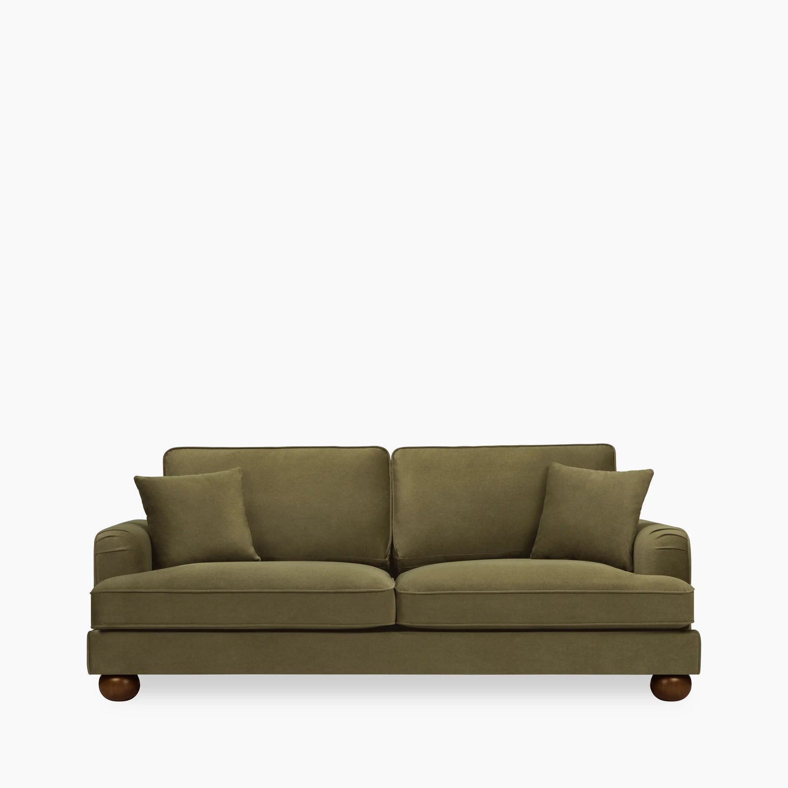 Nola 3 Seater Sofa | Moss Green Sustainable Mohair Velvet