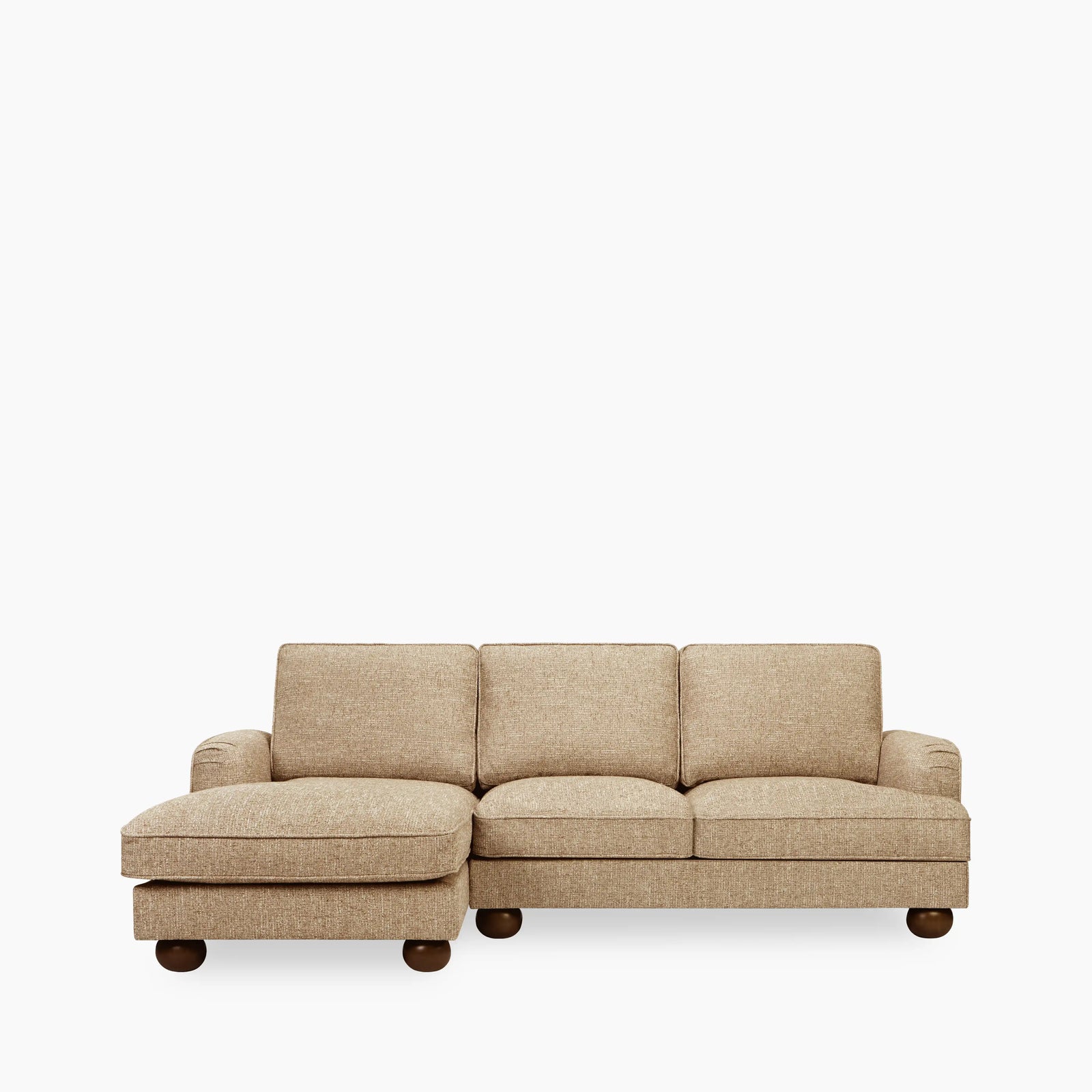 Nola Left Hand Chaise Sofa | Speckled Latte Boucle