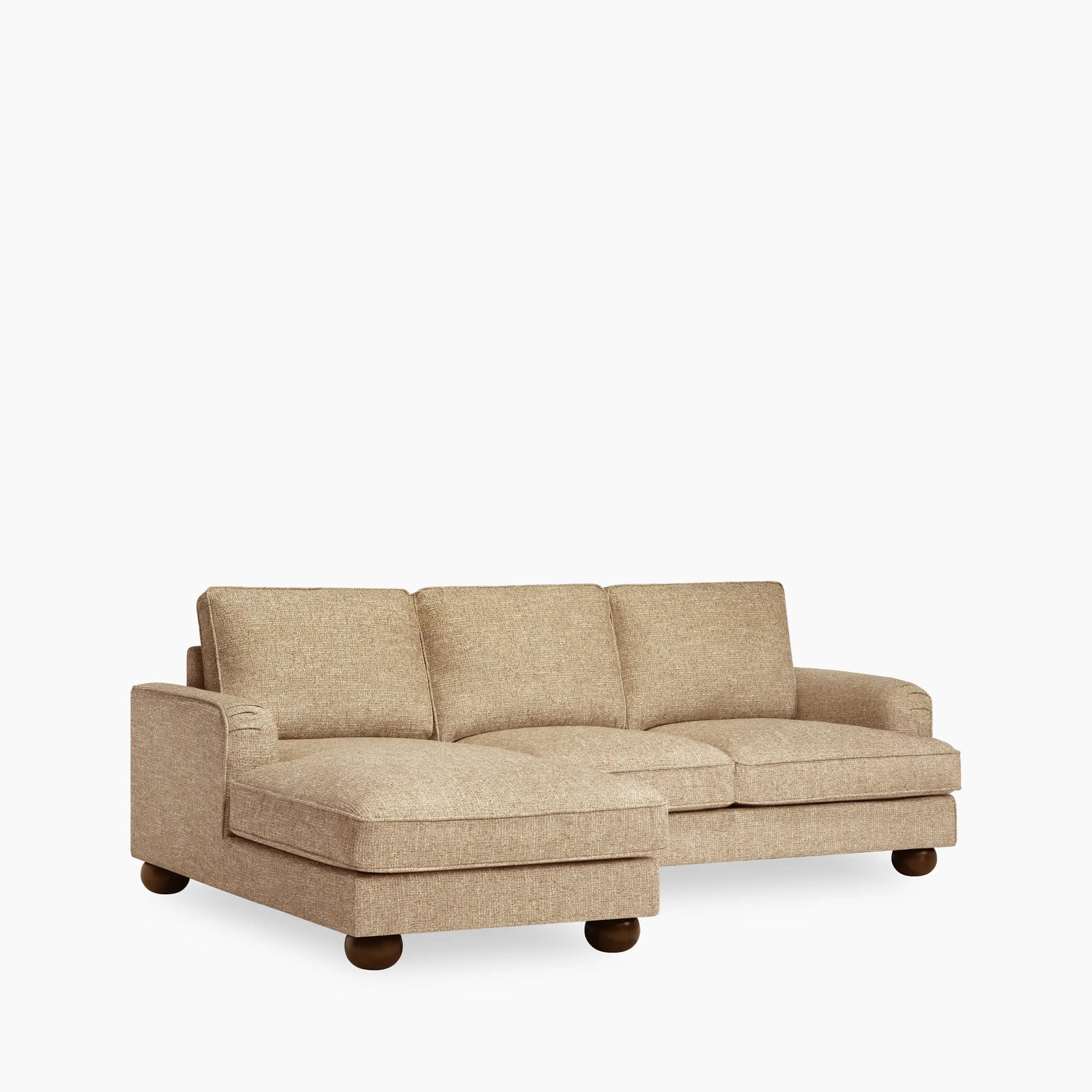 Nola Left Hand Chaise Sofa | Speckled Latte Boucle