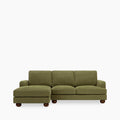 Nola Left Hand Chaise Sofa | Moss Green Boucle