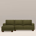 Nola Left Hand Chaise Sofa | Moss Green Boucle