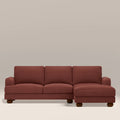 Nola Right Hand Chaise Sofa | Rust Red Sustainable Velvet