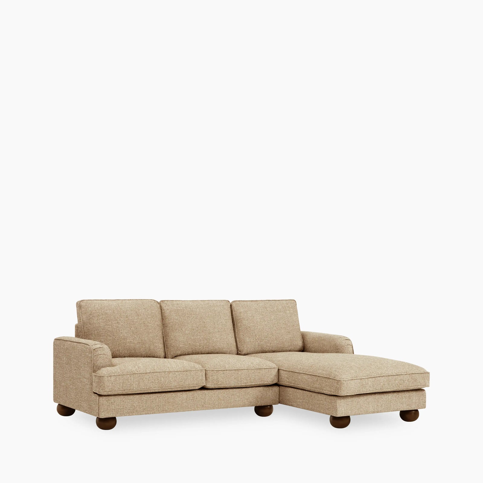 Nola Right Hand Chaise Sofa | Speckled Latte Boucle