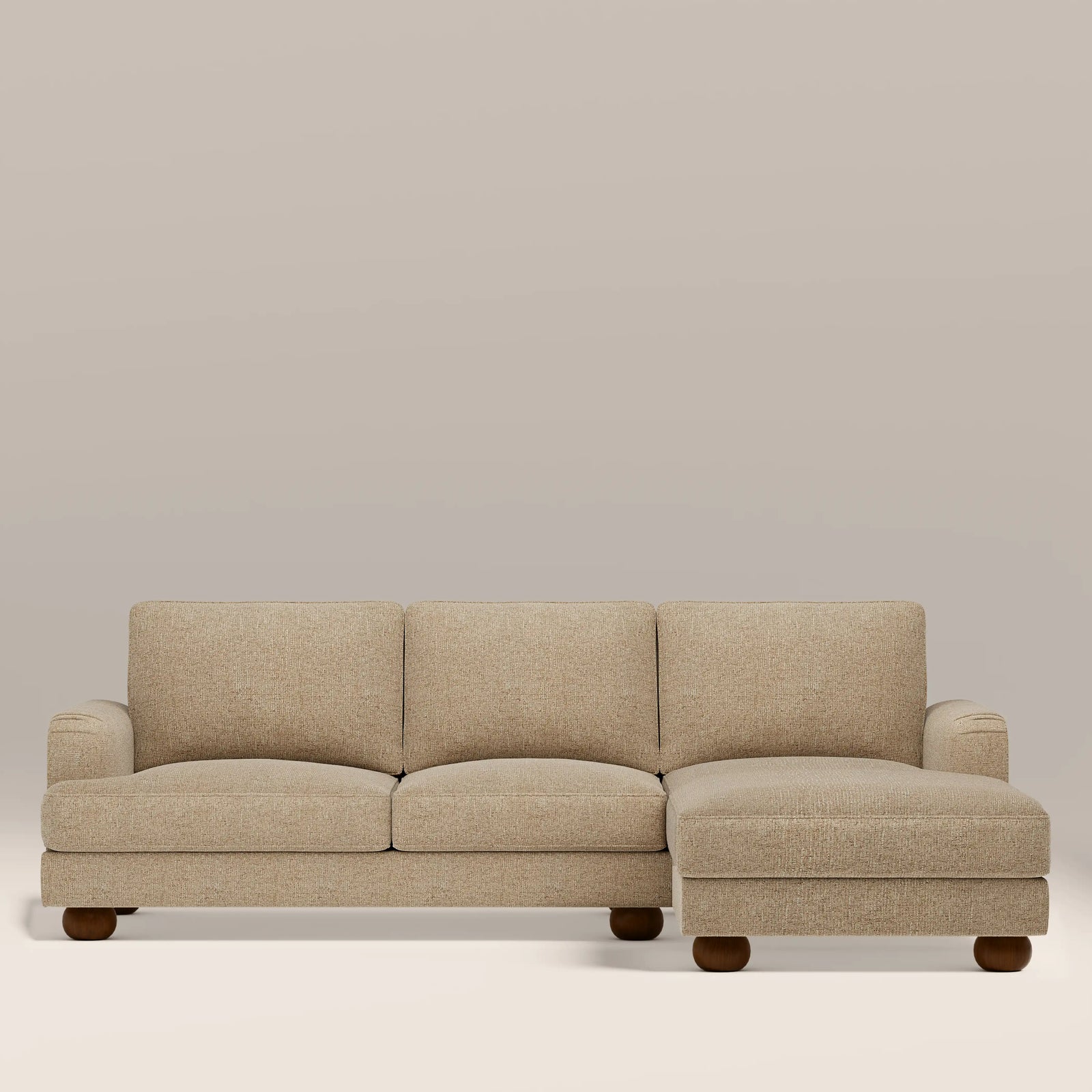 Nola Right Hand Chaise Sofa | Speckled Latte Boucle