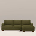 Nola Right Hand Chaise Sofa | Moss Green Boucle