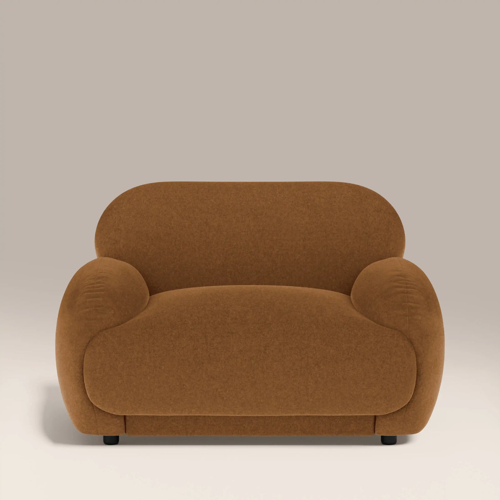 Cloud Armchair | Caramel Brown Sustainable Mohair Velvet
