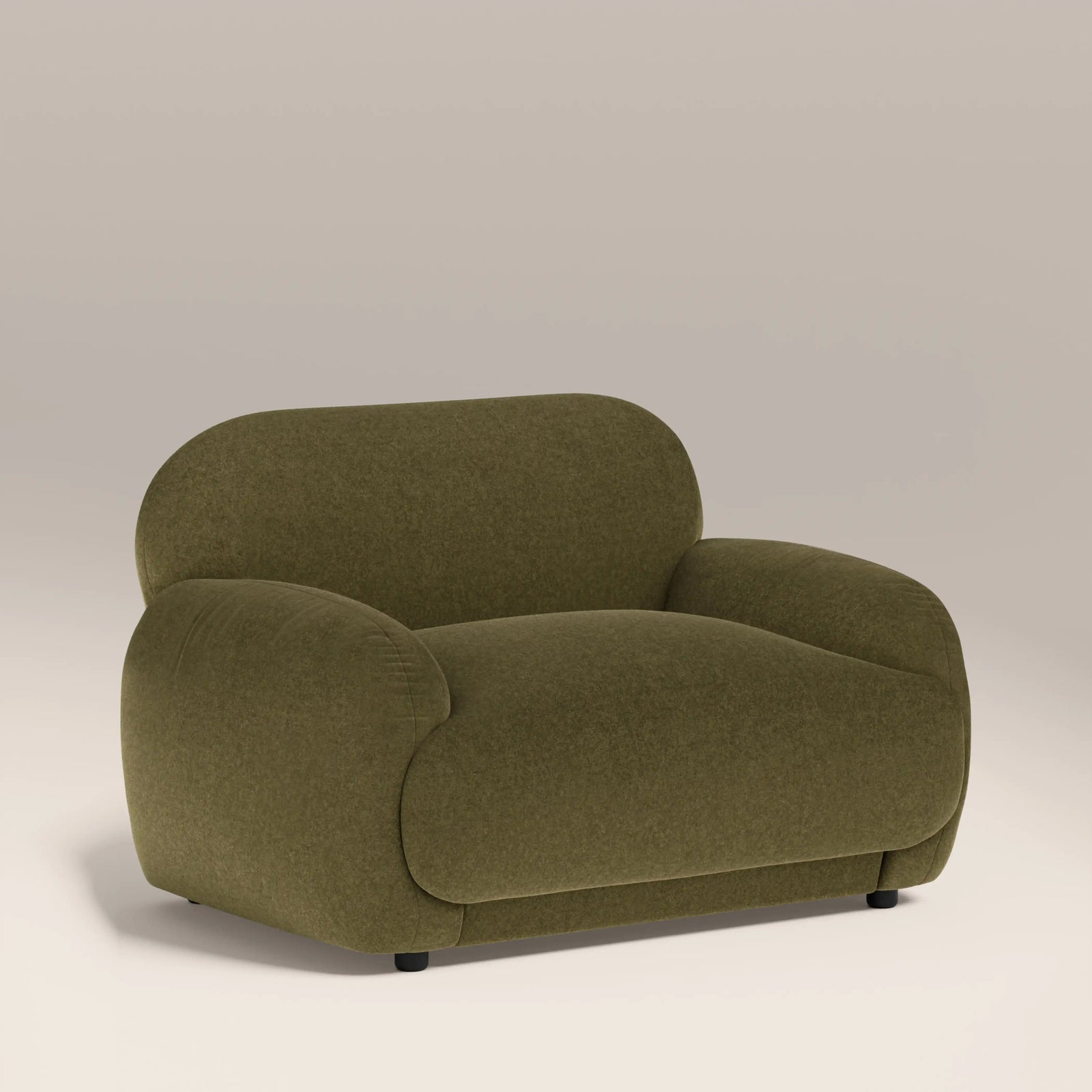 Cloud Armchair | Moss Green Sustainable Mohair Velvet