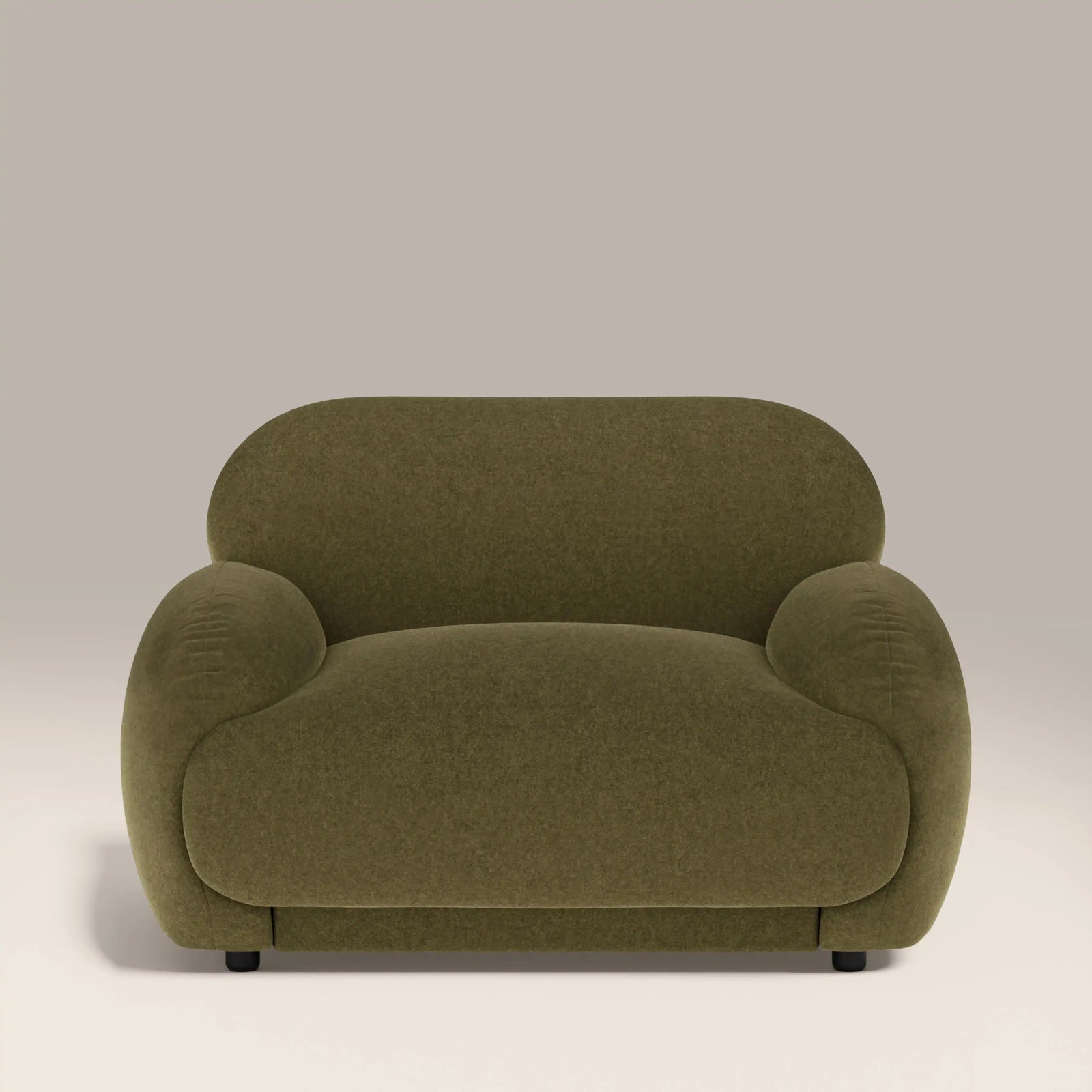 Cloud Armchair | Moss Green Sustainable Mohair Velvet