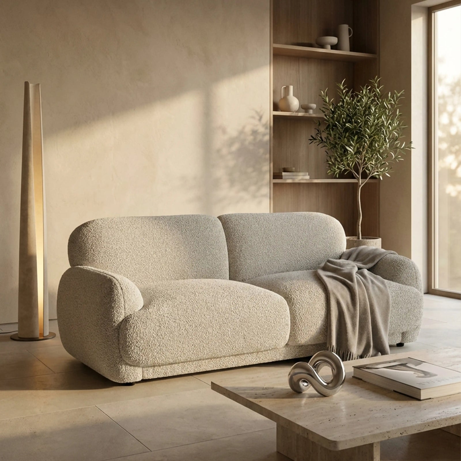 Cloud 2 Seater Sofa | Speckled Stone Sustainable Boucle