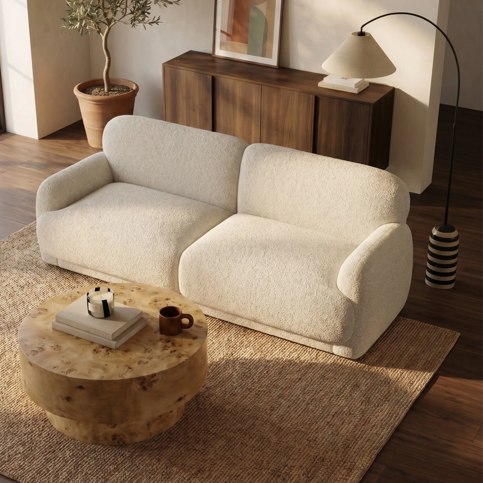 Cloud 3 Seater Sofa | Speckled Stone Sustainable Boucle