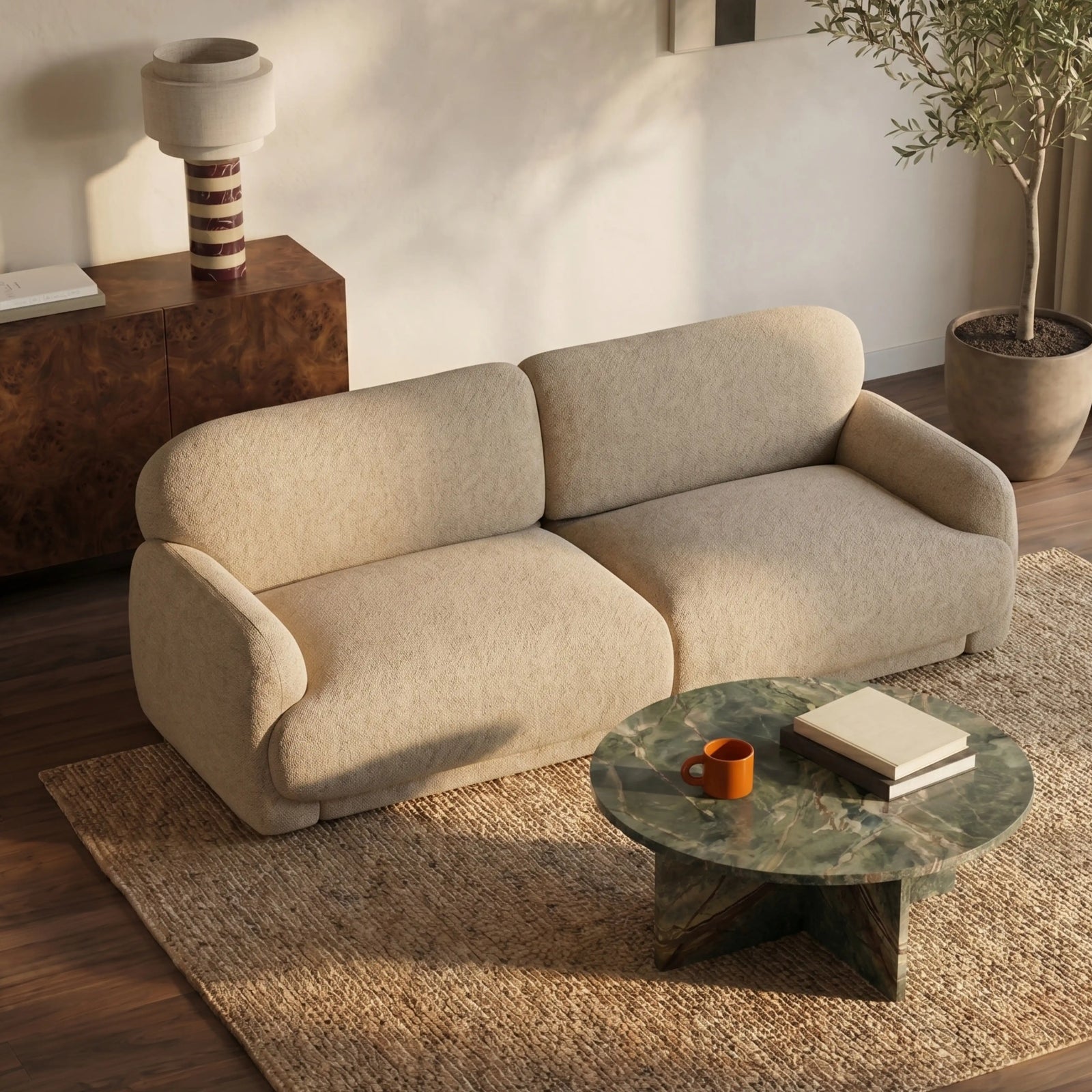 Cloud 3 Seater Sofa | Speckled Latte Boucle