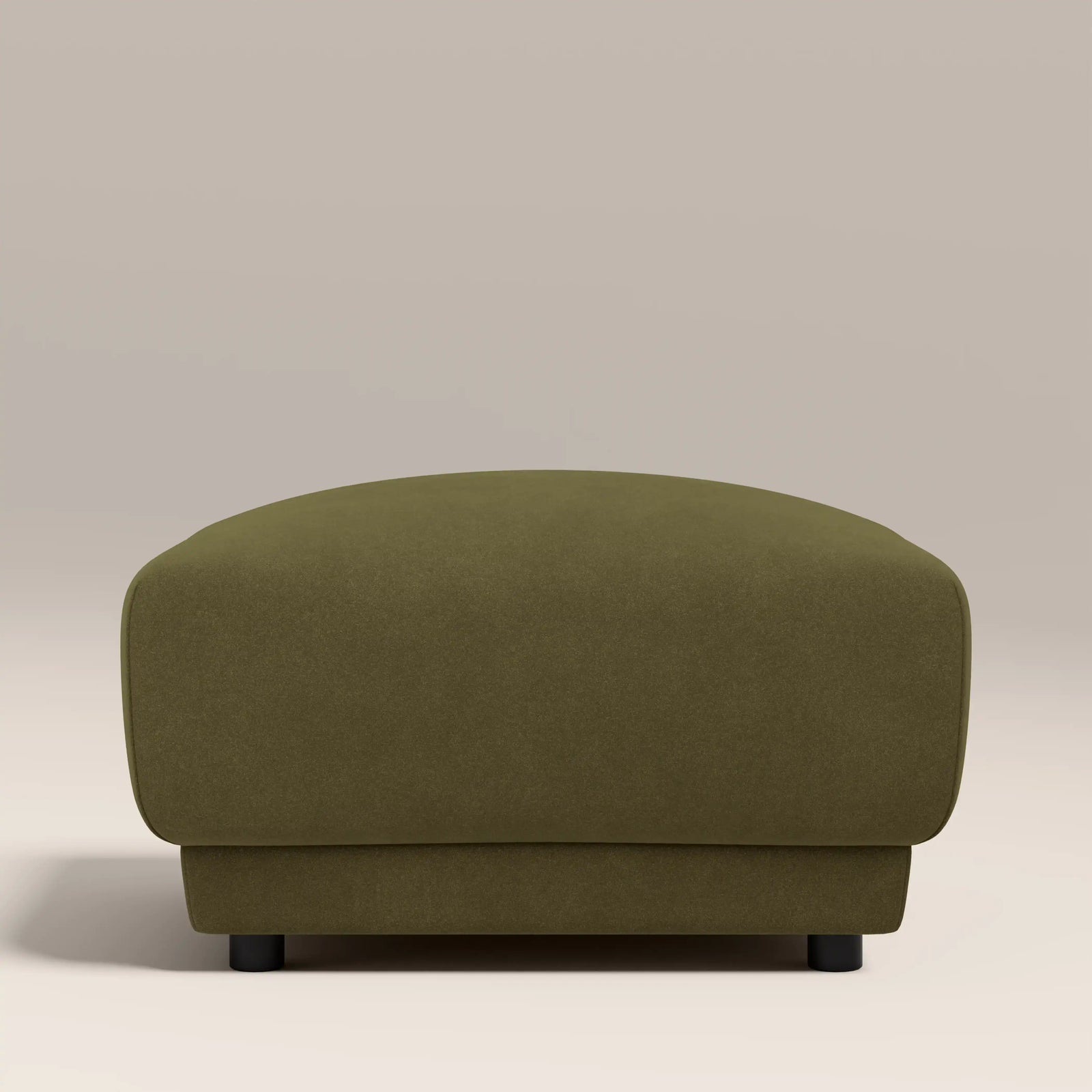 Cloud Footstool | Moss Green Sustainable Mohair Velvet